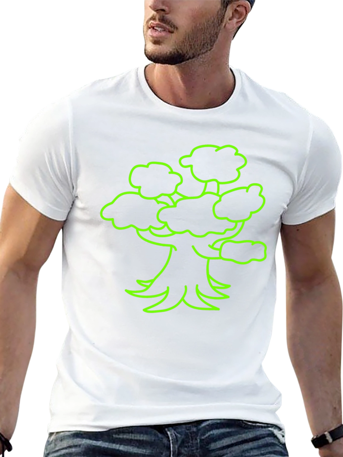 Neon Tree Graphic Tee - Black Cotton T-Shirt