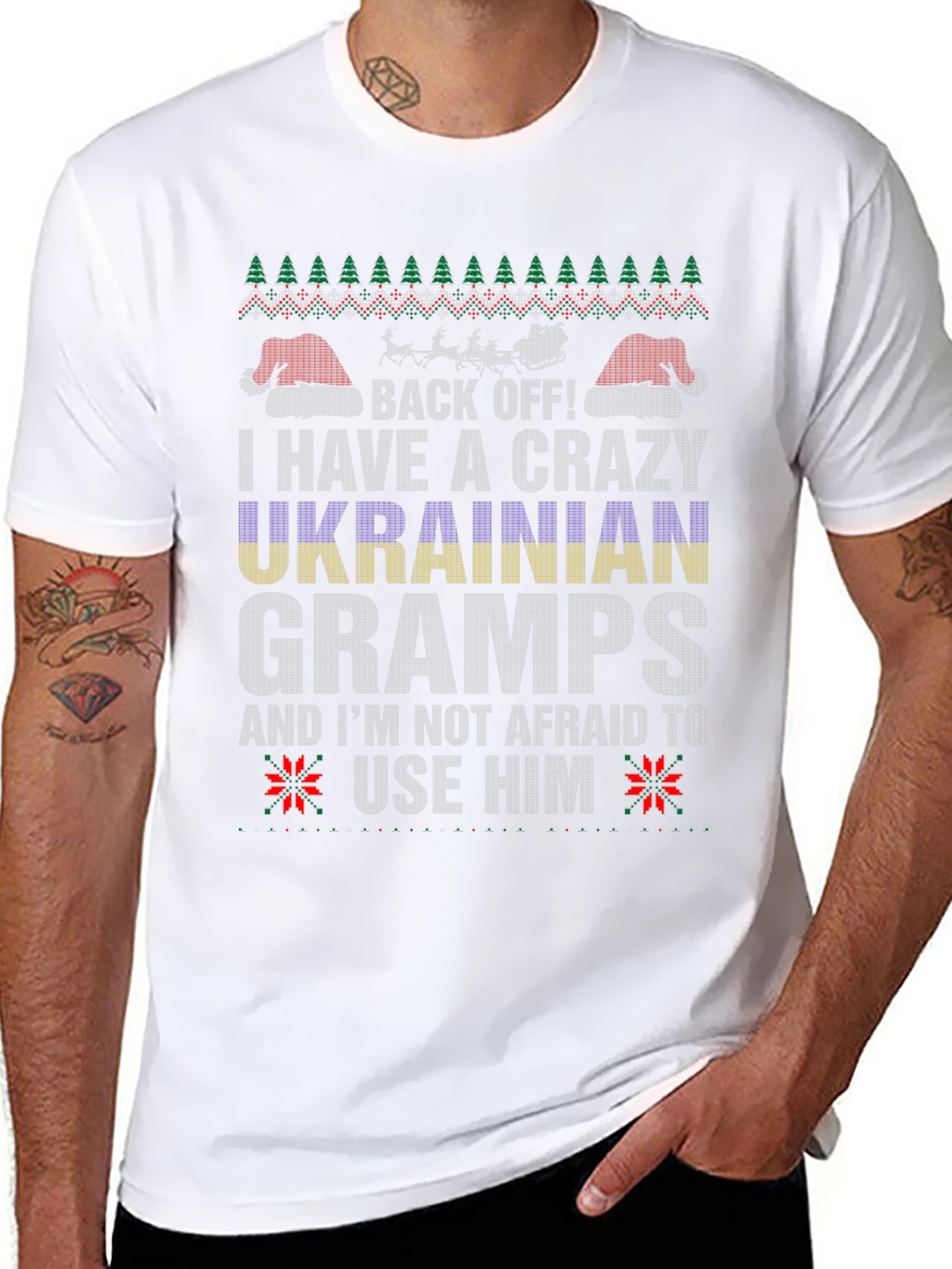 Crazy Ukrainian Gramps Christmas T-Shirt
