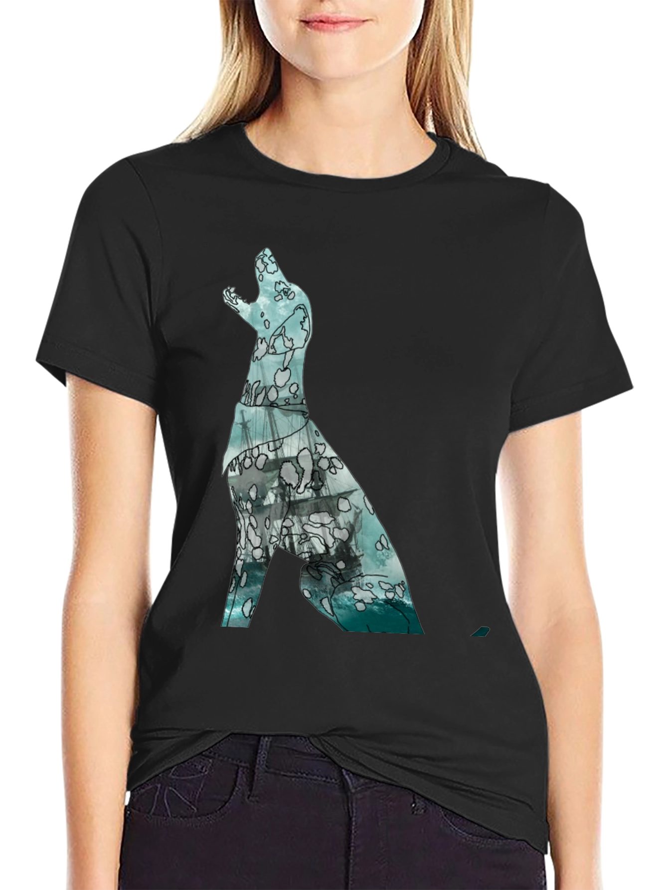 Ocean Dog Graphic Tee - Modern Print