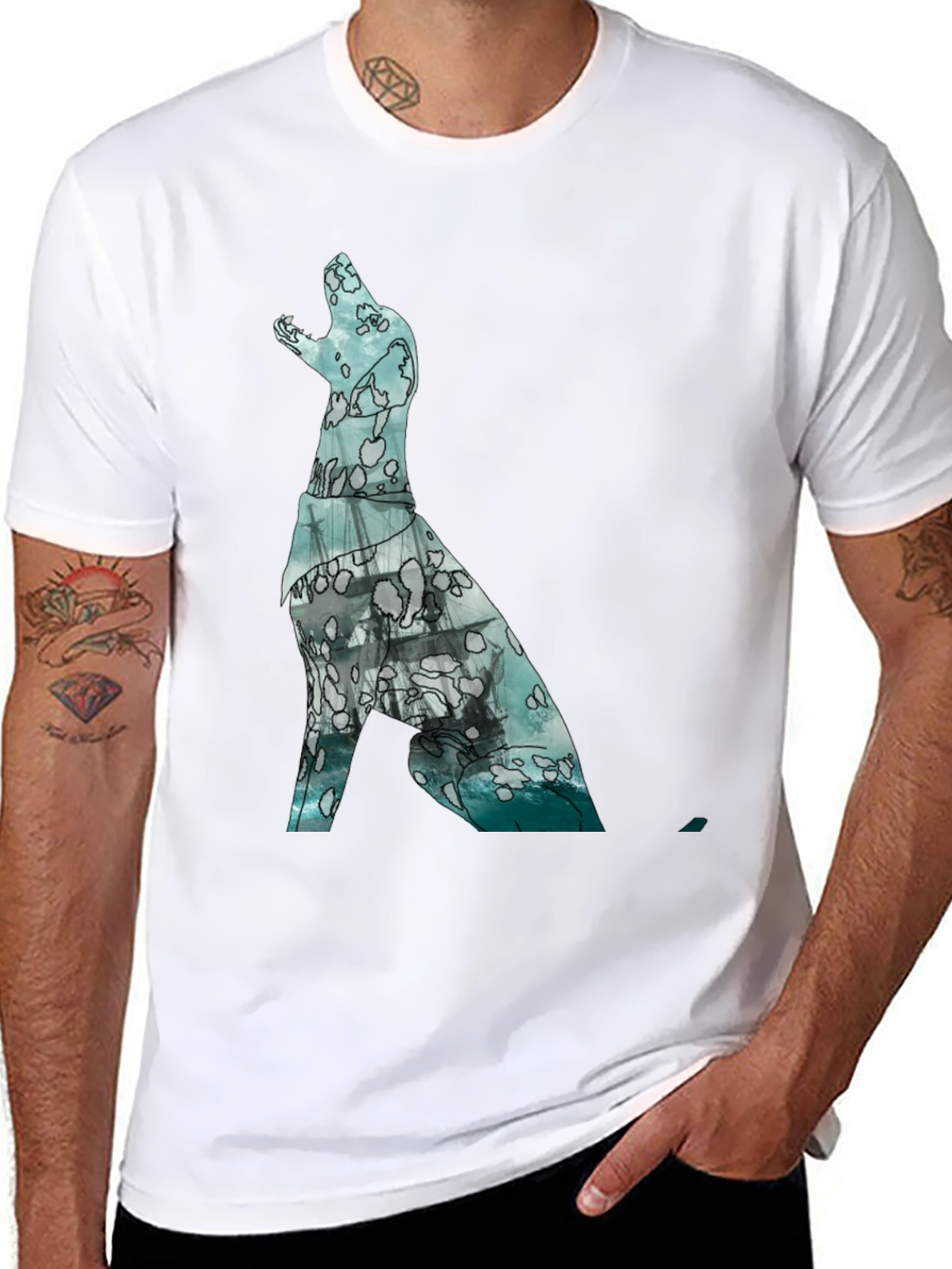 Ocean Dog Graphic Tee - Modern Print