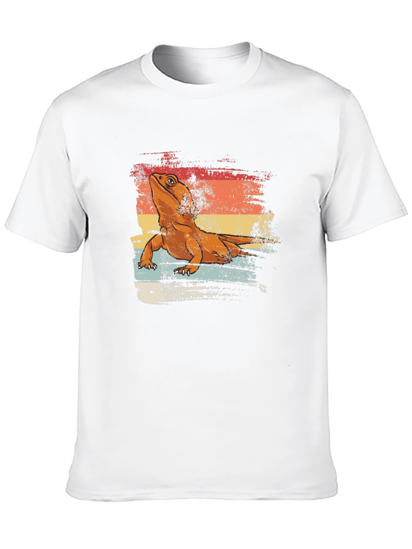 Bearded Dragon Retro Sunset T-Shirt - Black