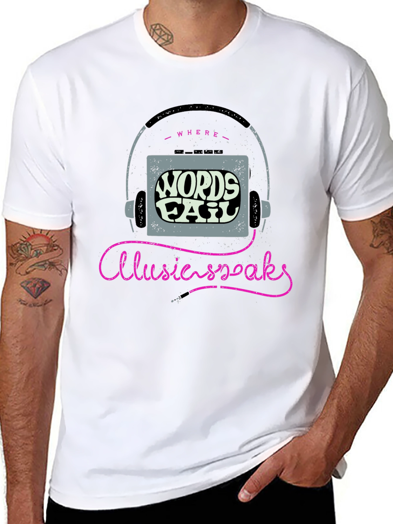 Where Words Fail Music Speaks Graphic Tee