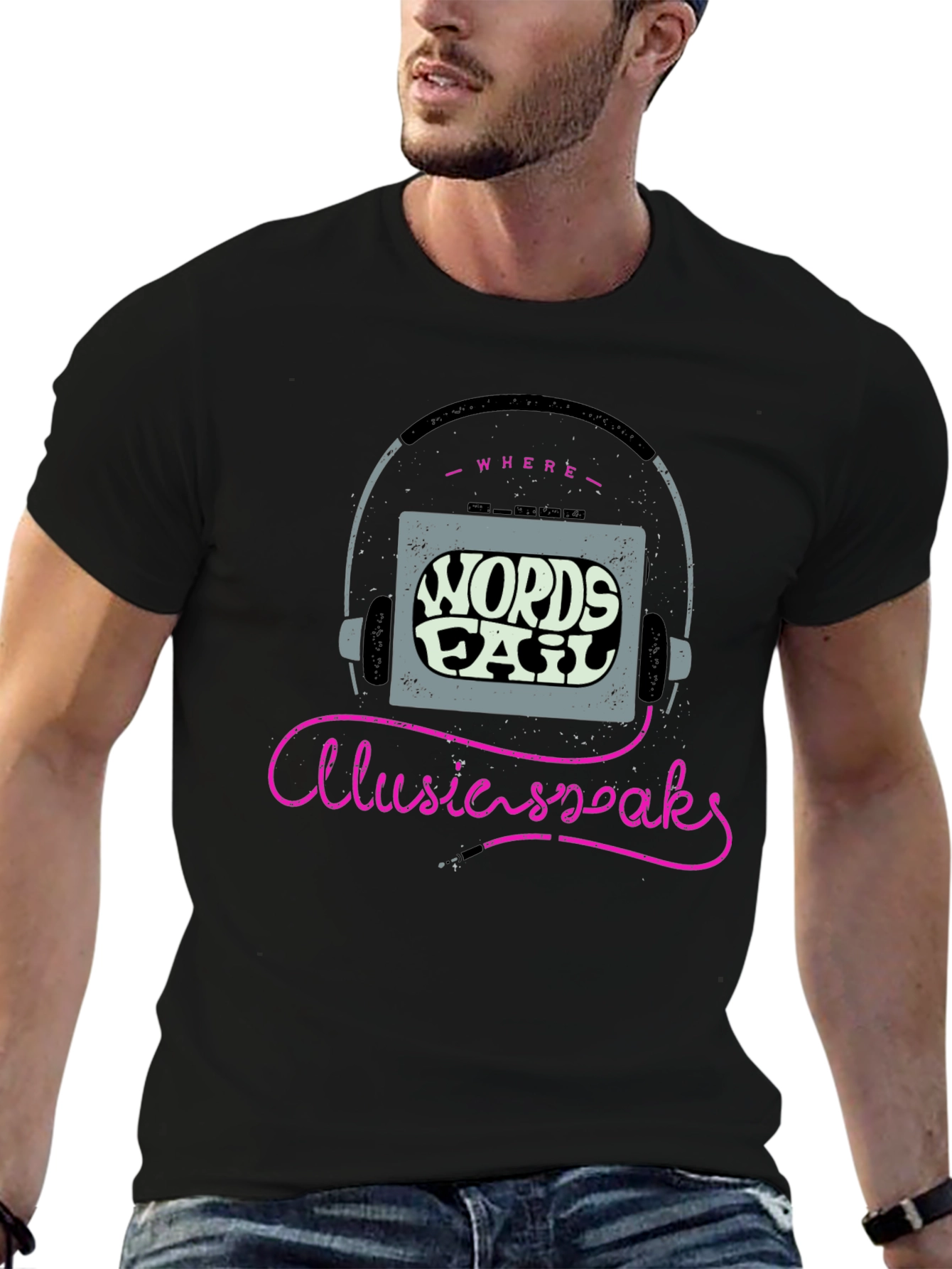 Where Words Fail Music Speaks Graphic Tee