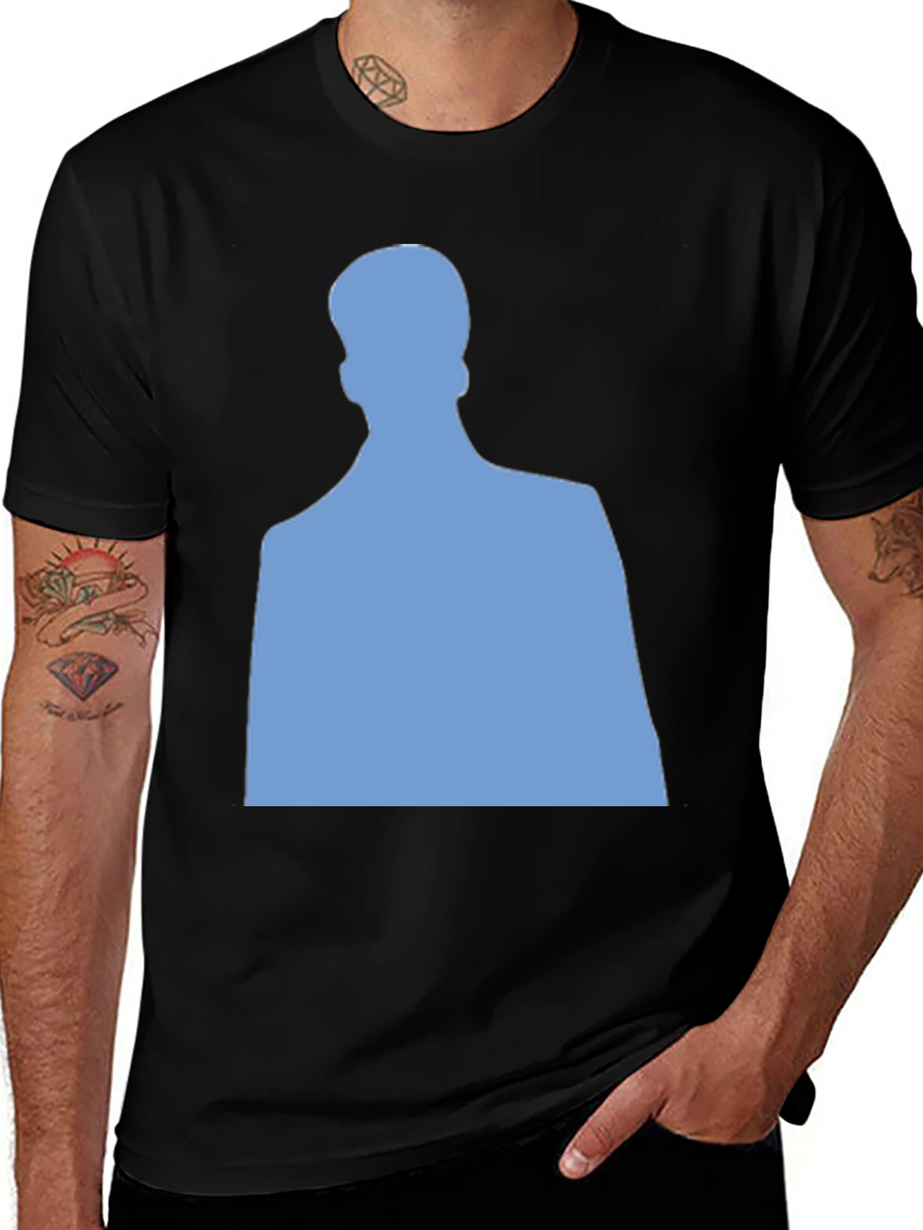Silhouette Graphic Tee - Casual Black T-Shirt