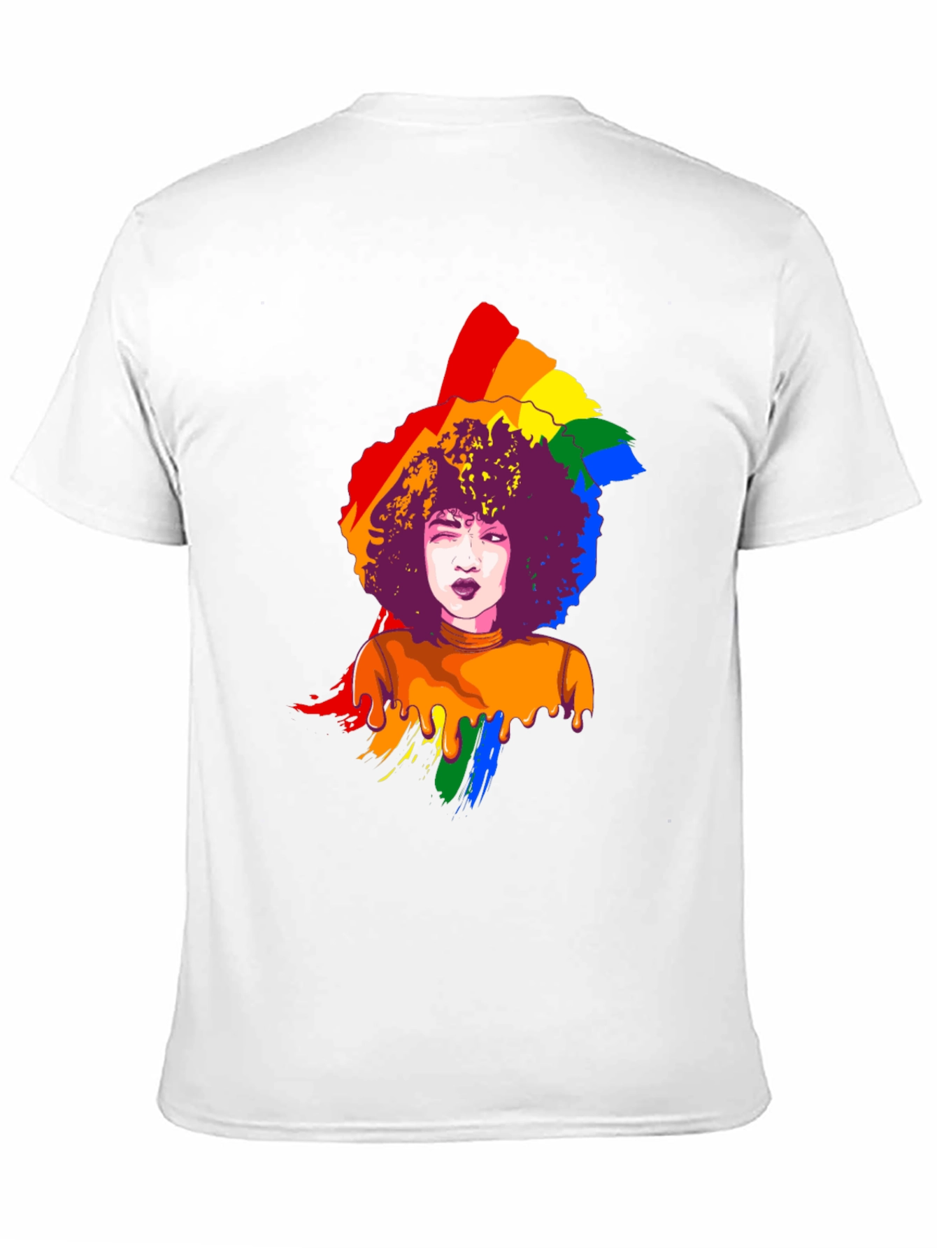 Rainbow Afro Graphic Tee - Pride Month T-Shirt