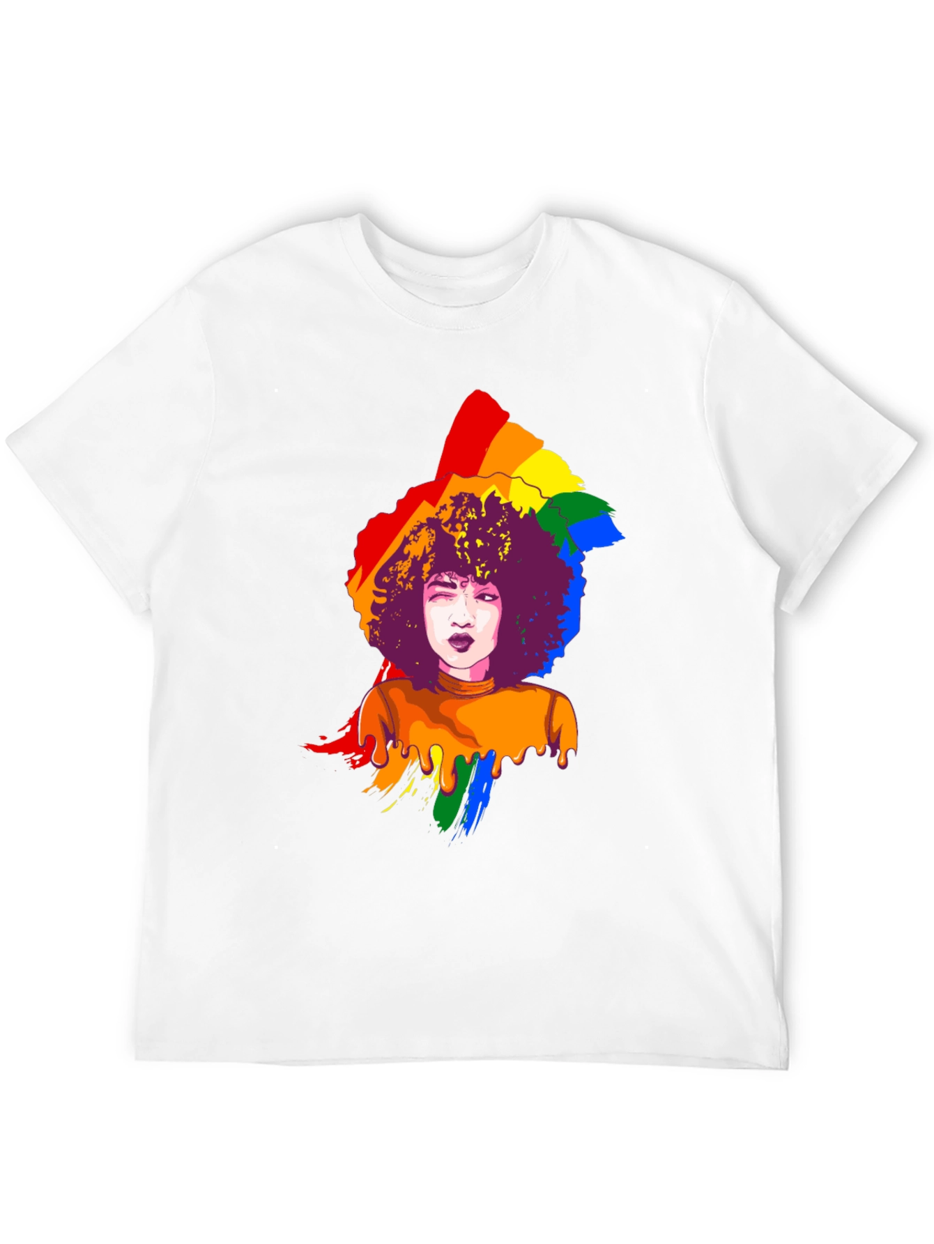 Rainbow Afro Graphic Tee - Pride Month T-Shirt
