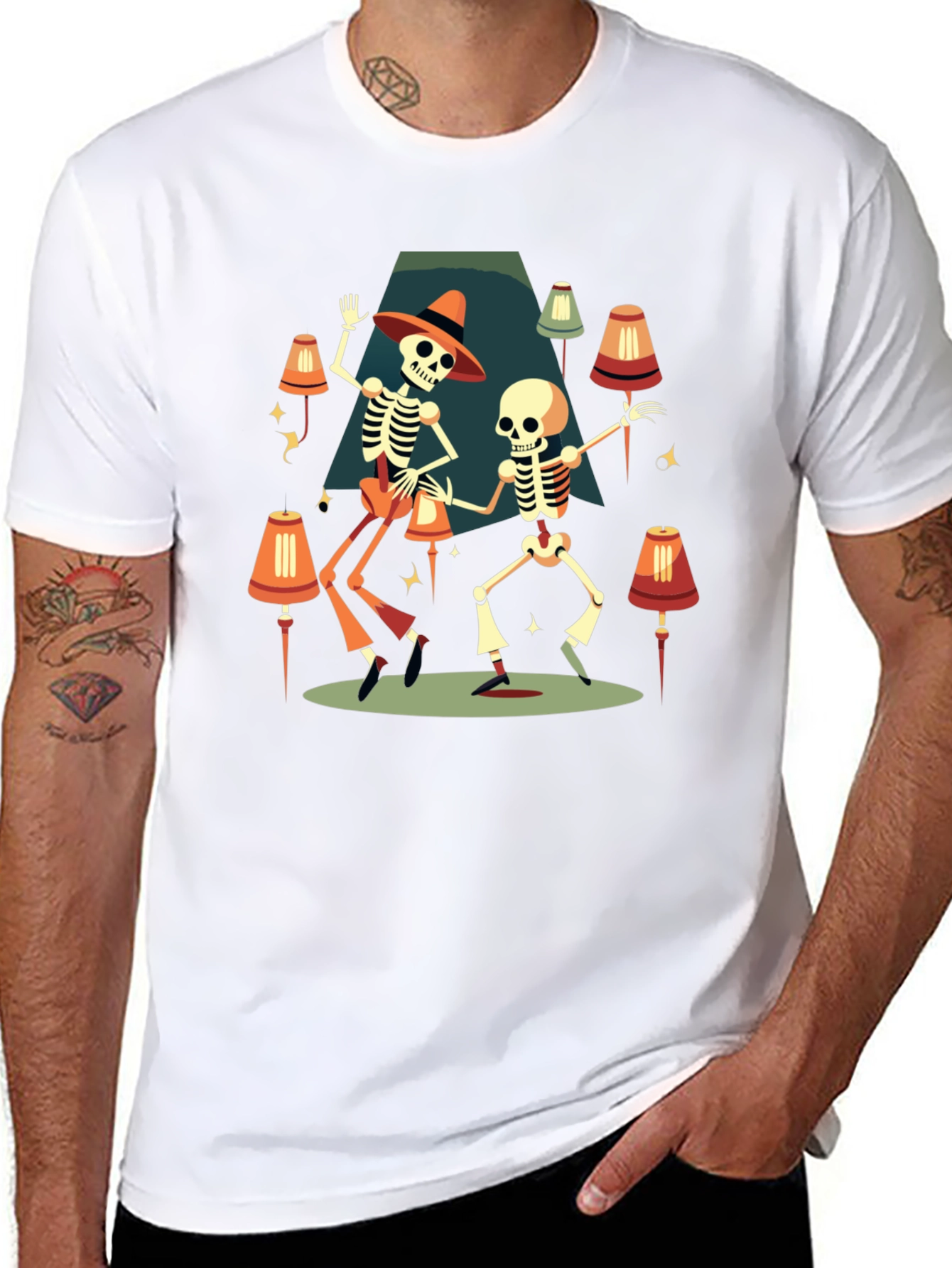 Dancing Skeletons Graphic Tee - Halloween