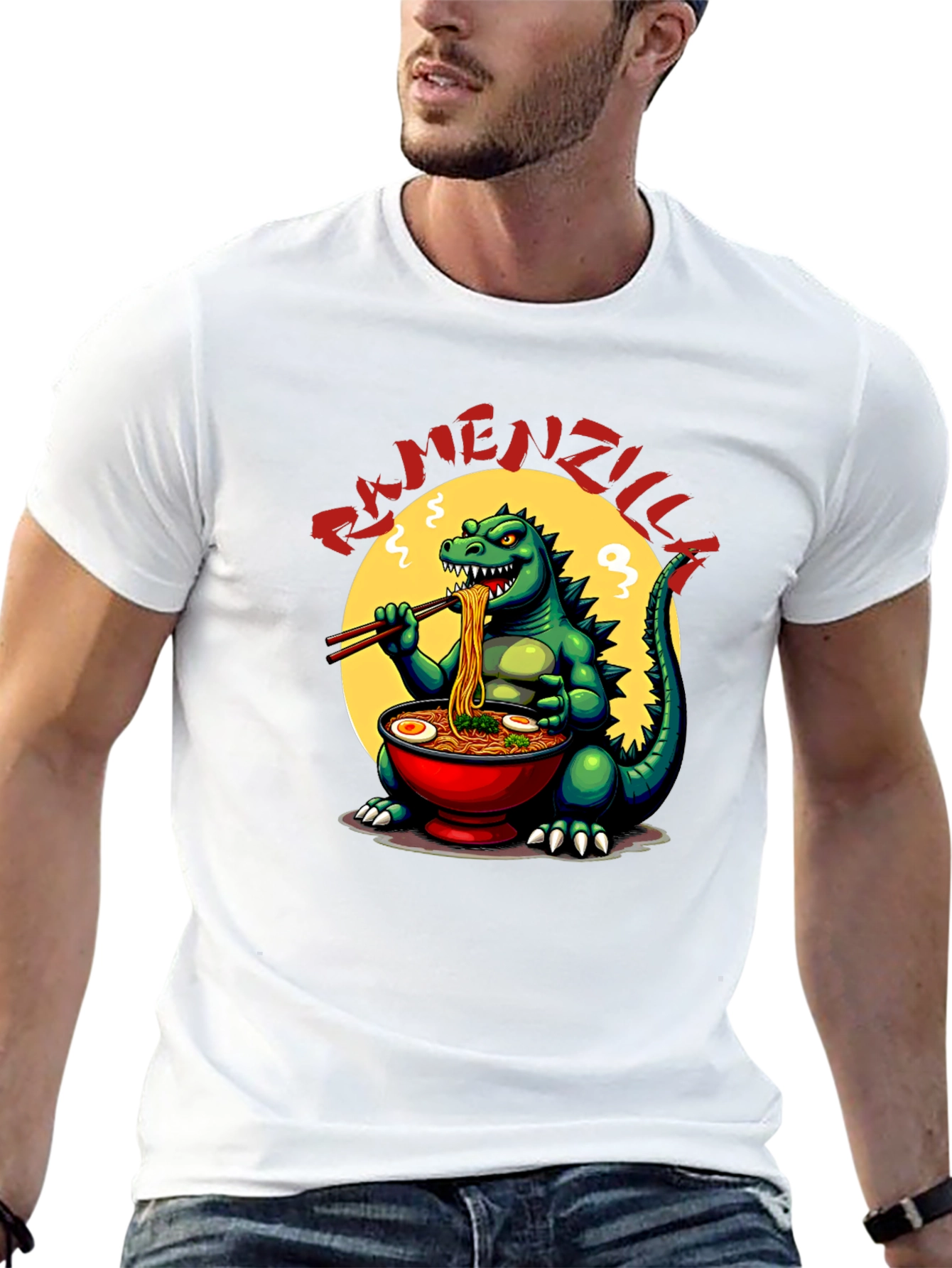 Ramenzilla Graphic T-Shirt - Godzilla Eats Ramen!