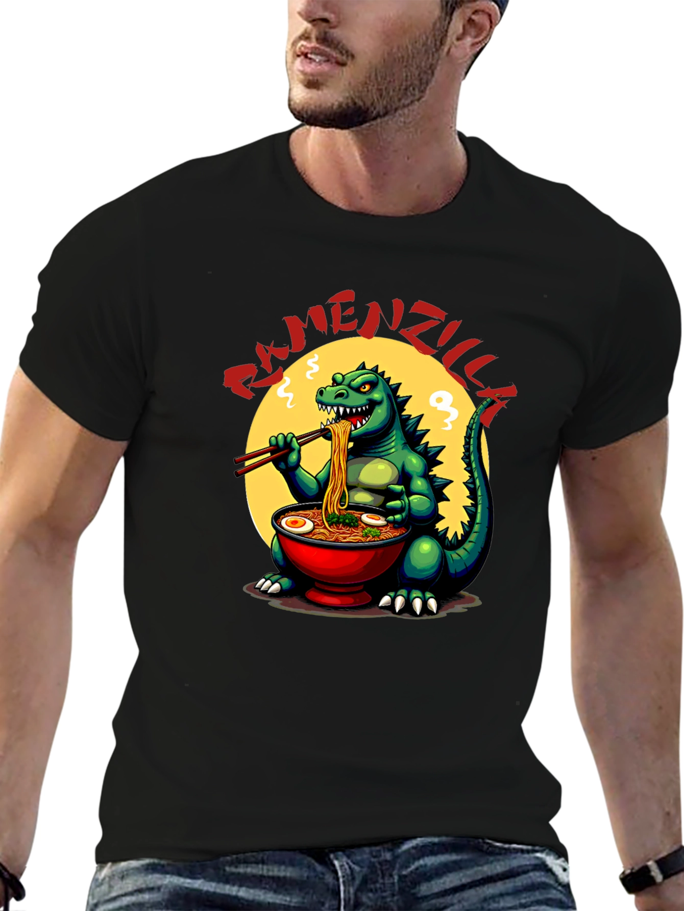 Ramenzilla Graphic T-Shirt - Godzilla Eats Ramen!