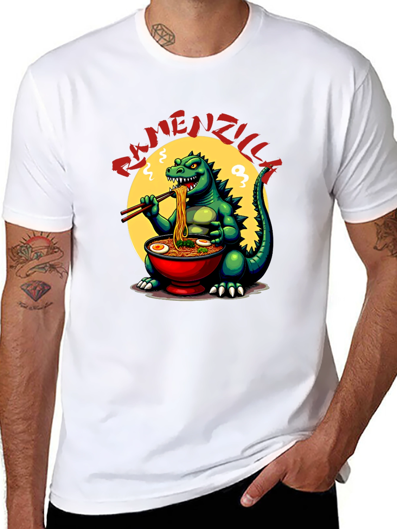 Ramenzilla Graphic T-Shirt - Godzilla Eats Ramen!