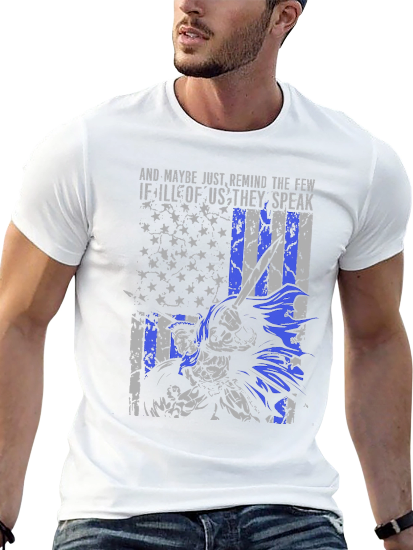 Thin Blue Line Flag Warrior T-Shirt