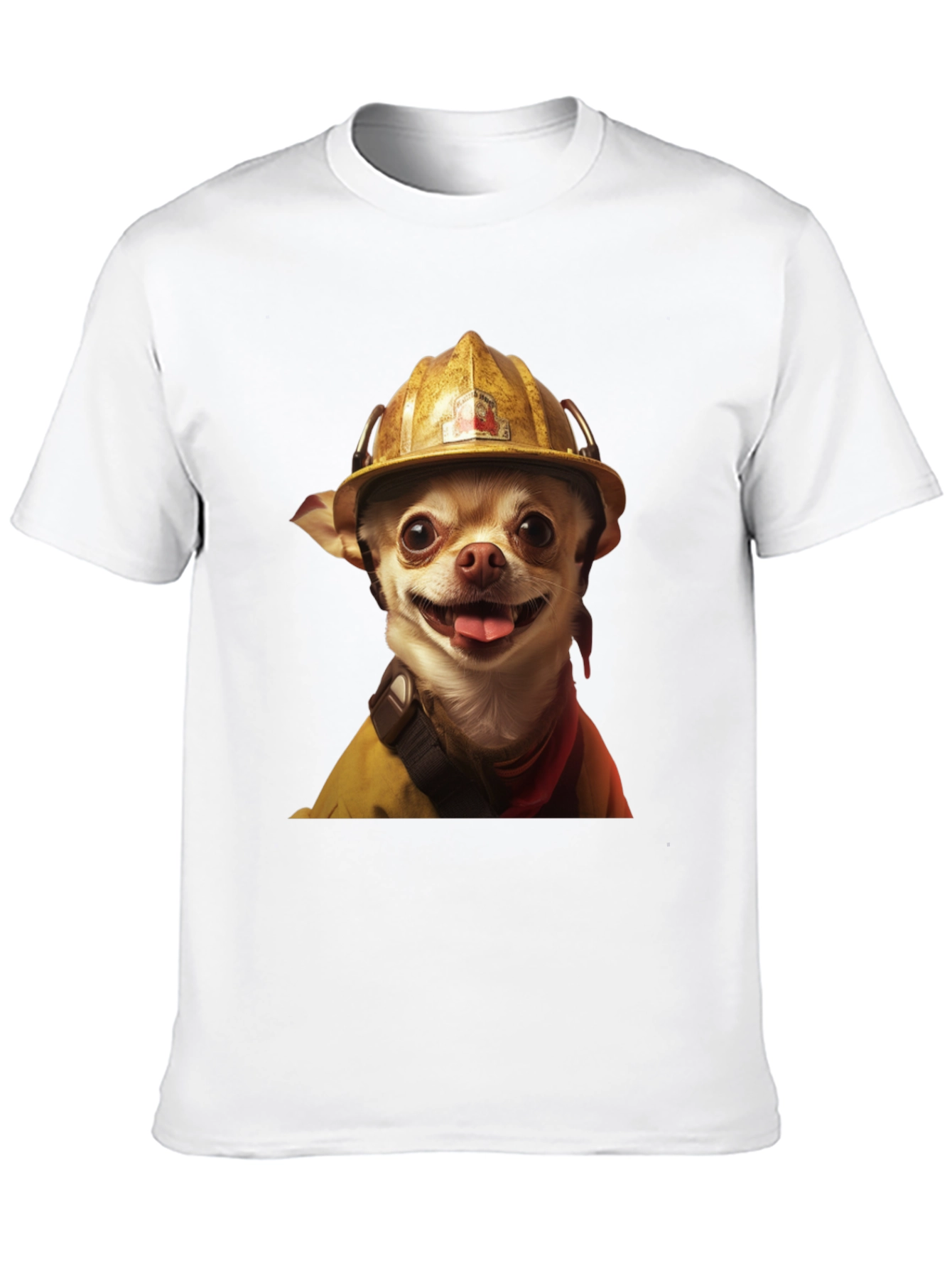 Dog Firefighter T-Shirt - Novelty Pet Lover Tee