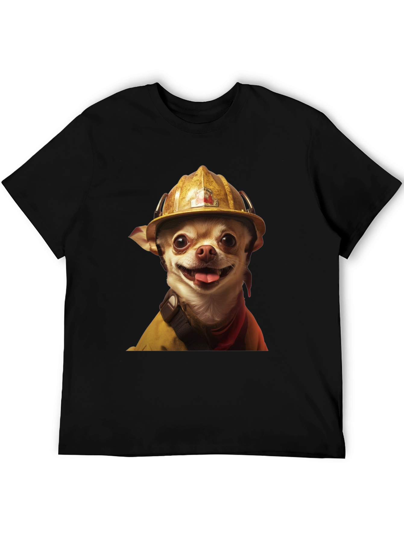 Dog Firefighter T-Shirt - Novelty Pet Lover Tee