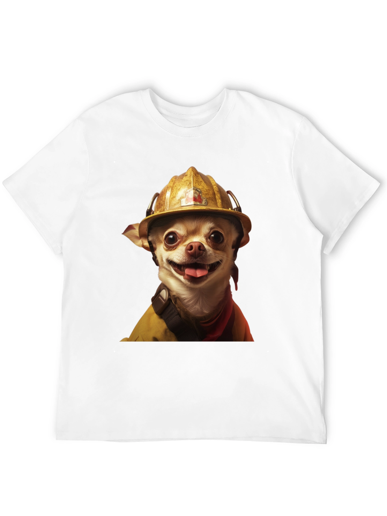 Dog Firefighter T-Shirt - Novelty Pet Lover Tee