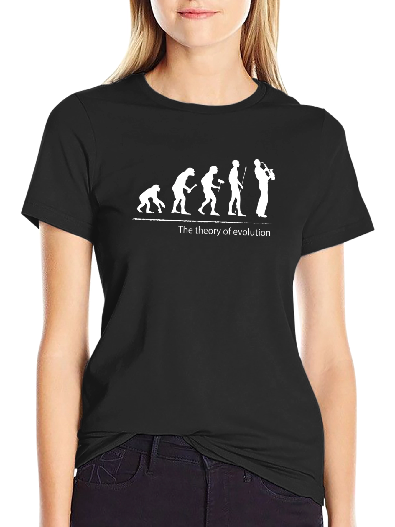 Evolution Saxophone T-Shirt - Black Cotton Tee