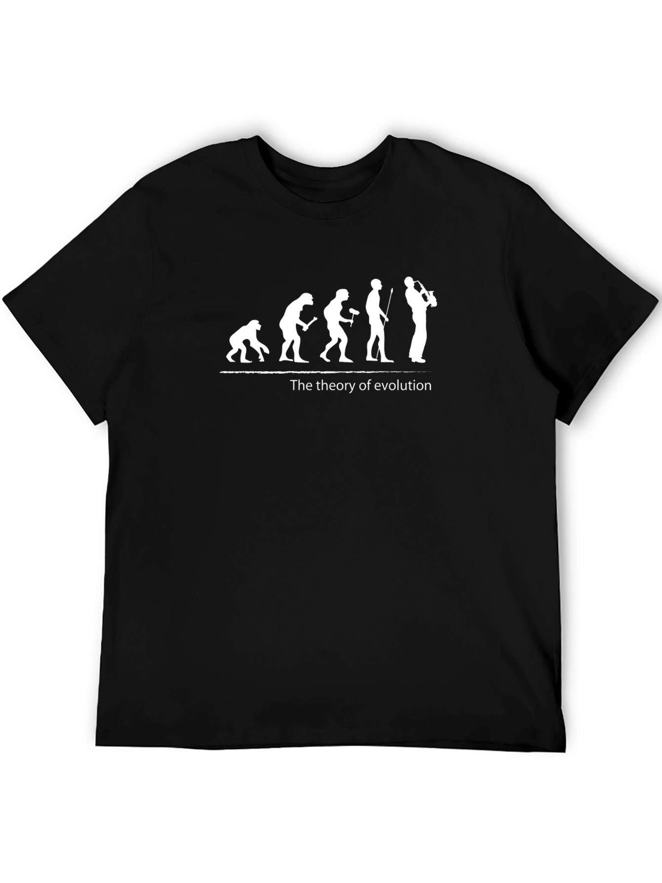 Evolution Saxophone T-Shirt - Black Cotton Tee