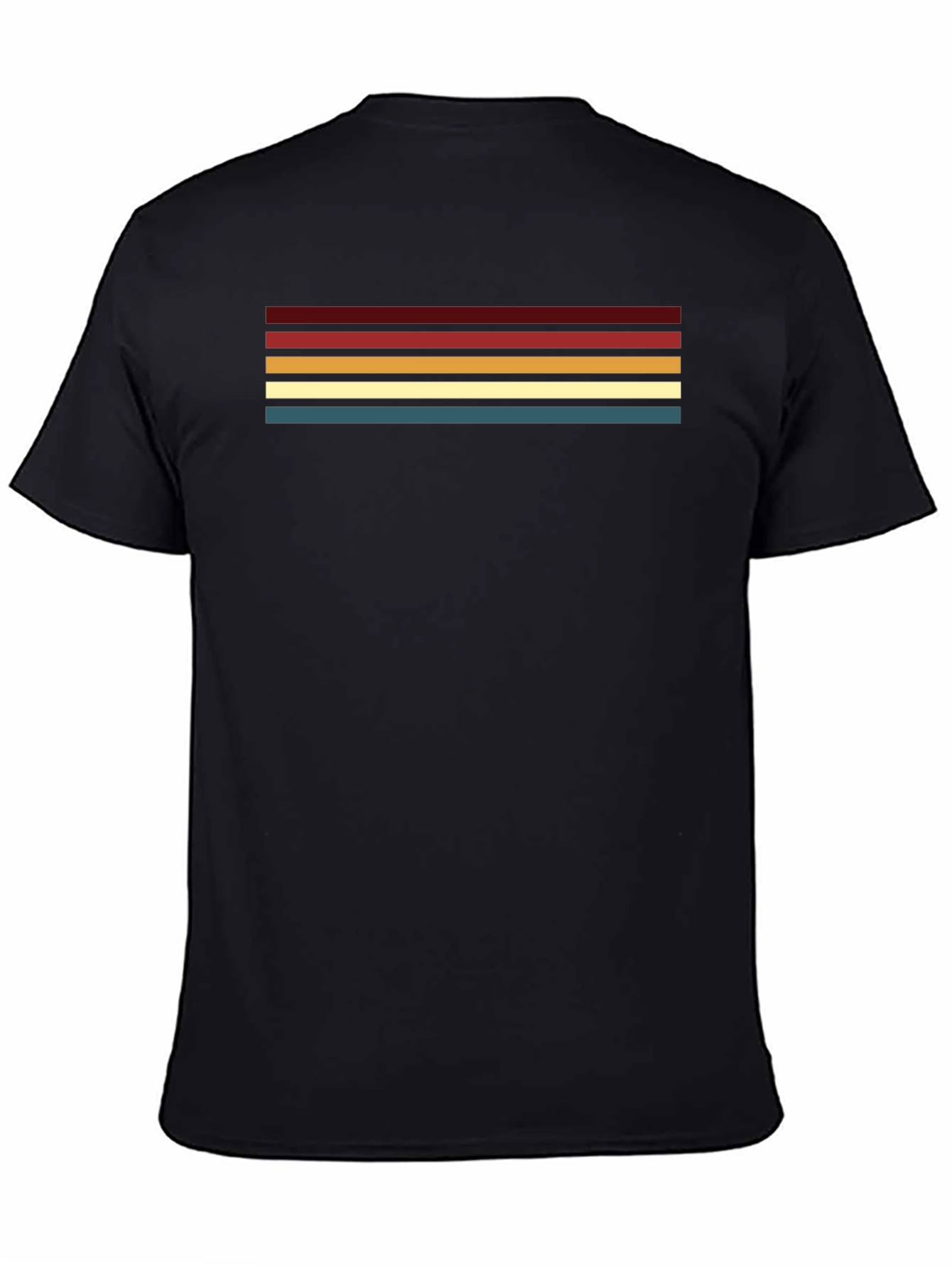 Retro Stripe Graphic Black T-Shirt