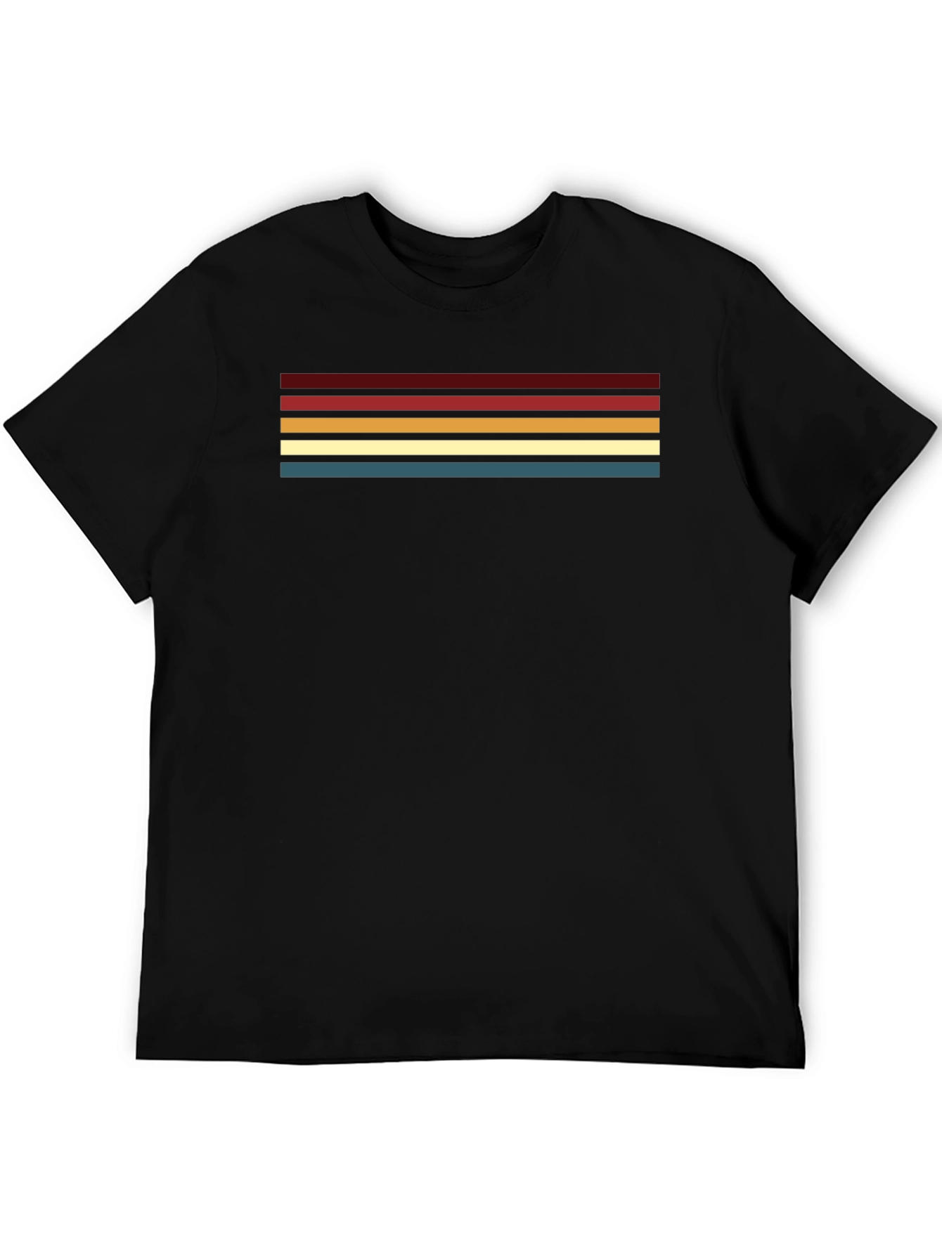 Retro Stripe Graphic Black T-Shirt