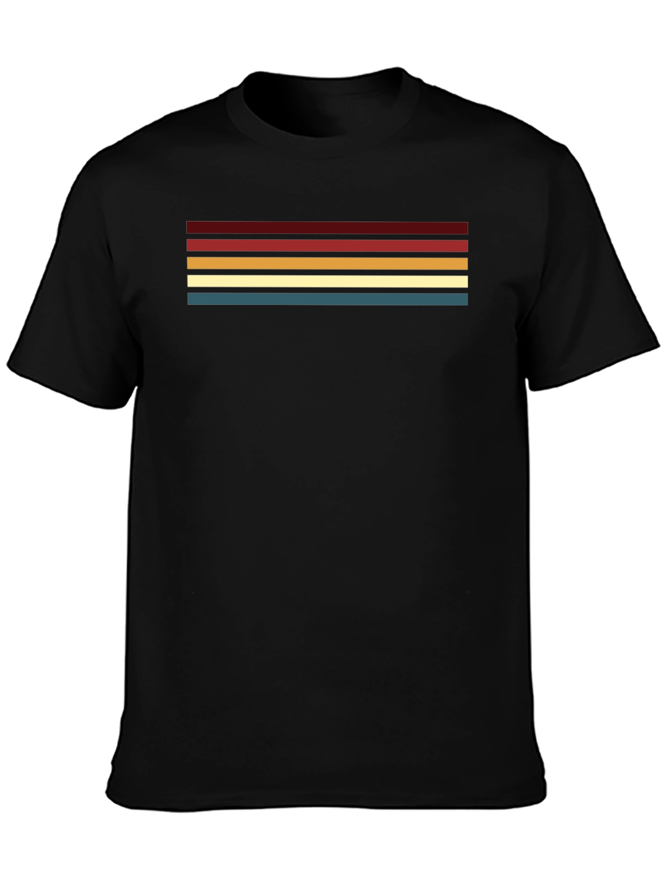 Retro Stripe Graphic Black T-Shirt