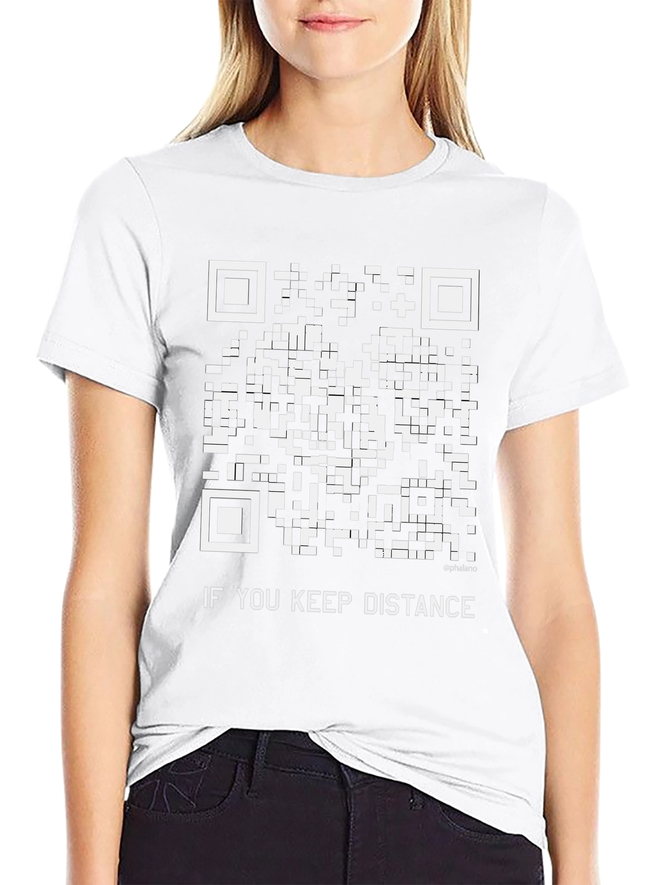 Social Distance QR Code T-Shirt