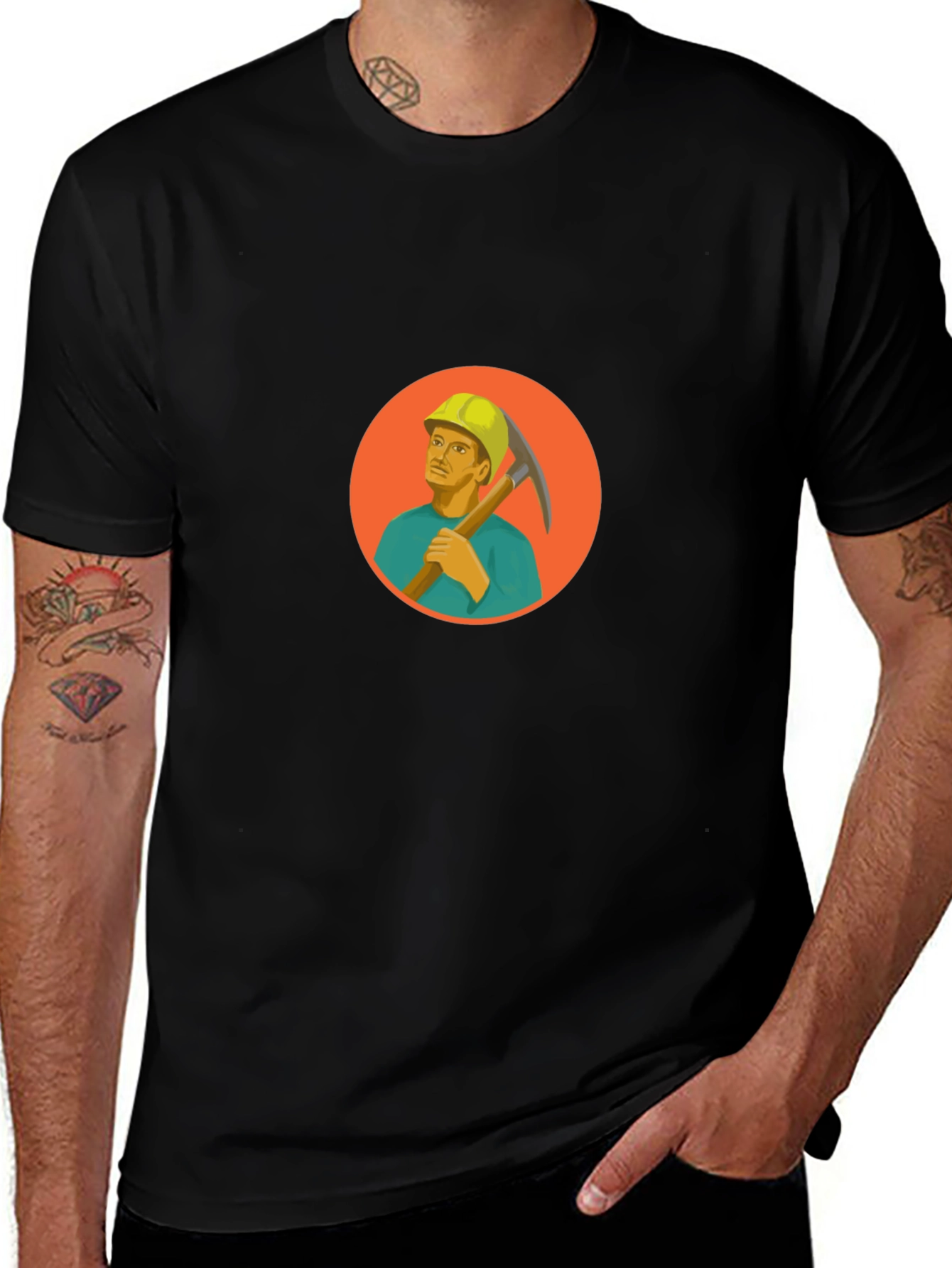 Miner Graphic Black T-Shirt