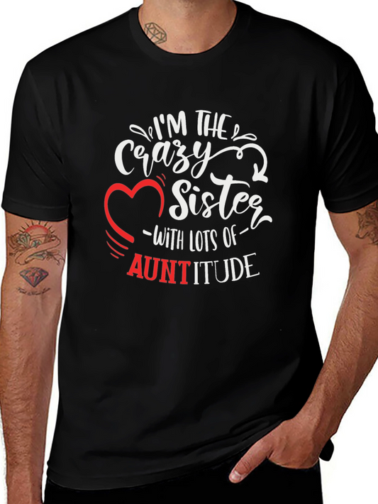 Crazy Sister Auntitude Black T-Shirt