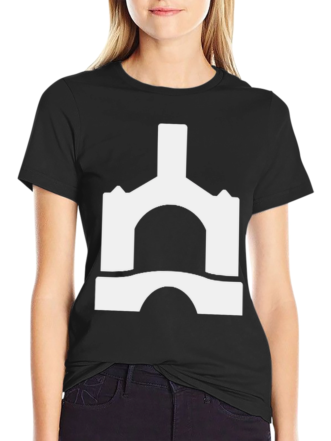 Abstract Castle Graphic Tee - Black Unisex T-Shirt