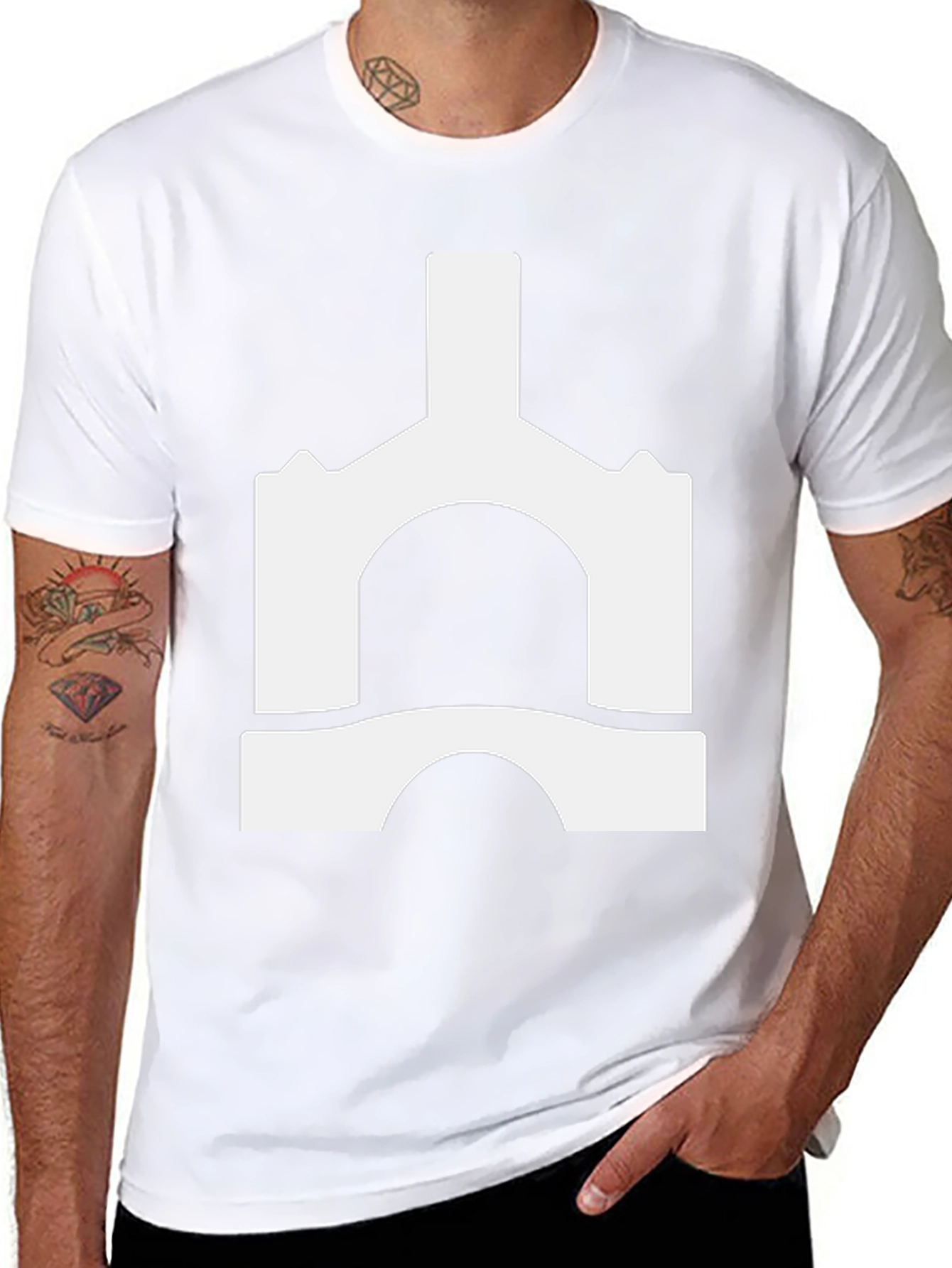 Abstract Castle Graphic Tee - Black Unisex T-Shirt