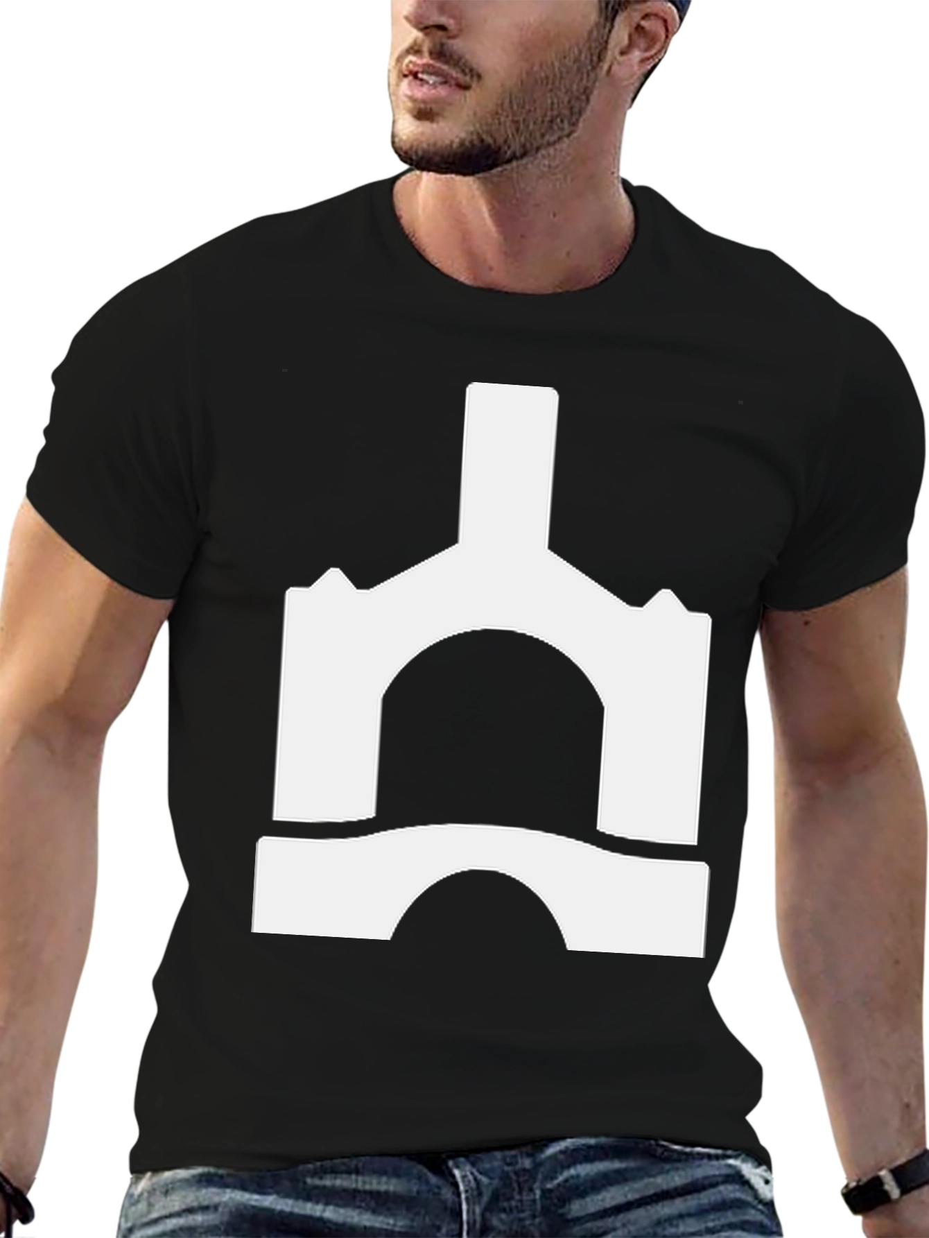 Abstract Castle Graphic Tee - Black Unisex T-Shirt