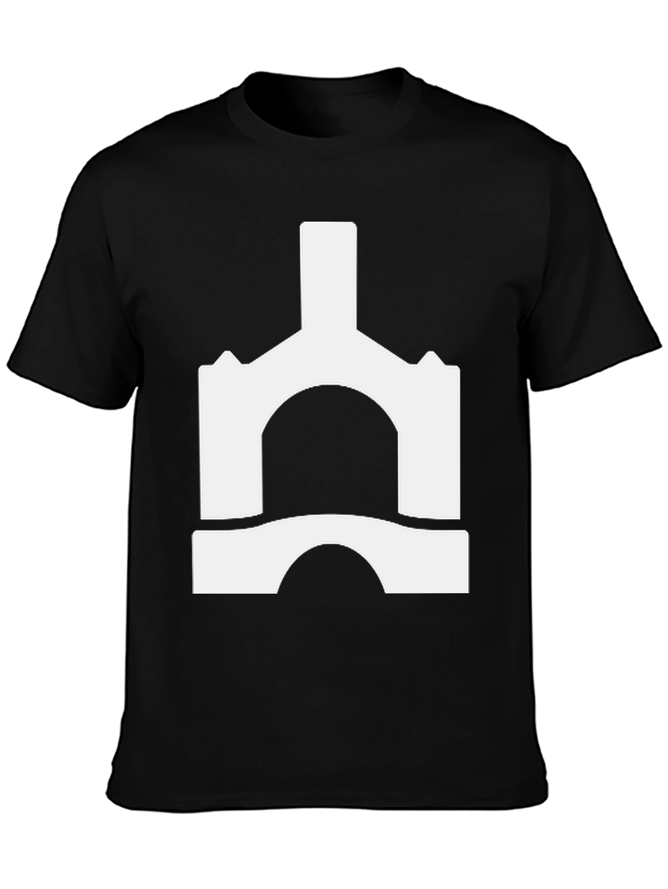 Abstract Castle Graphic Tee - Black Unisex T-Shirt