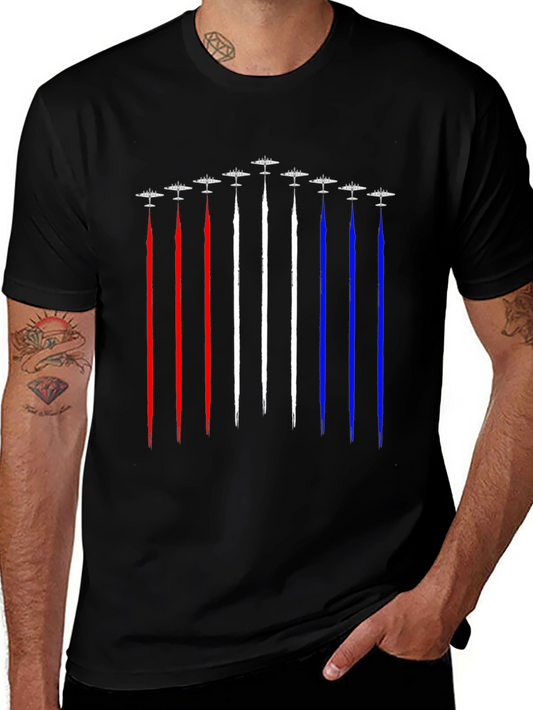Patriotic Plane Formation Graphic Tee - USA Colors
