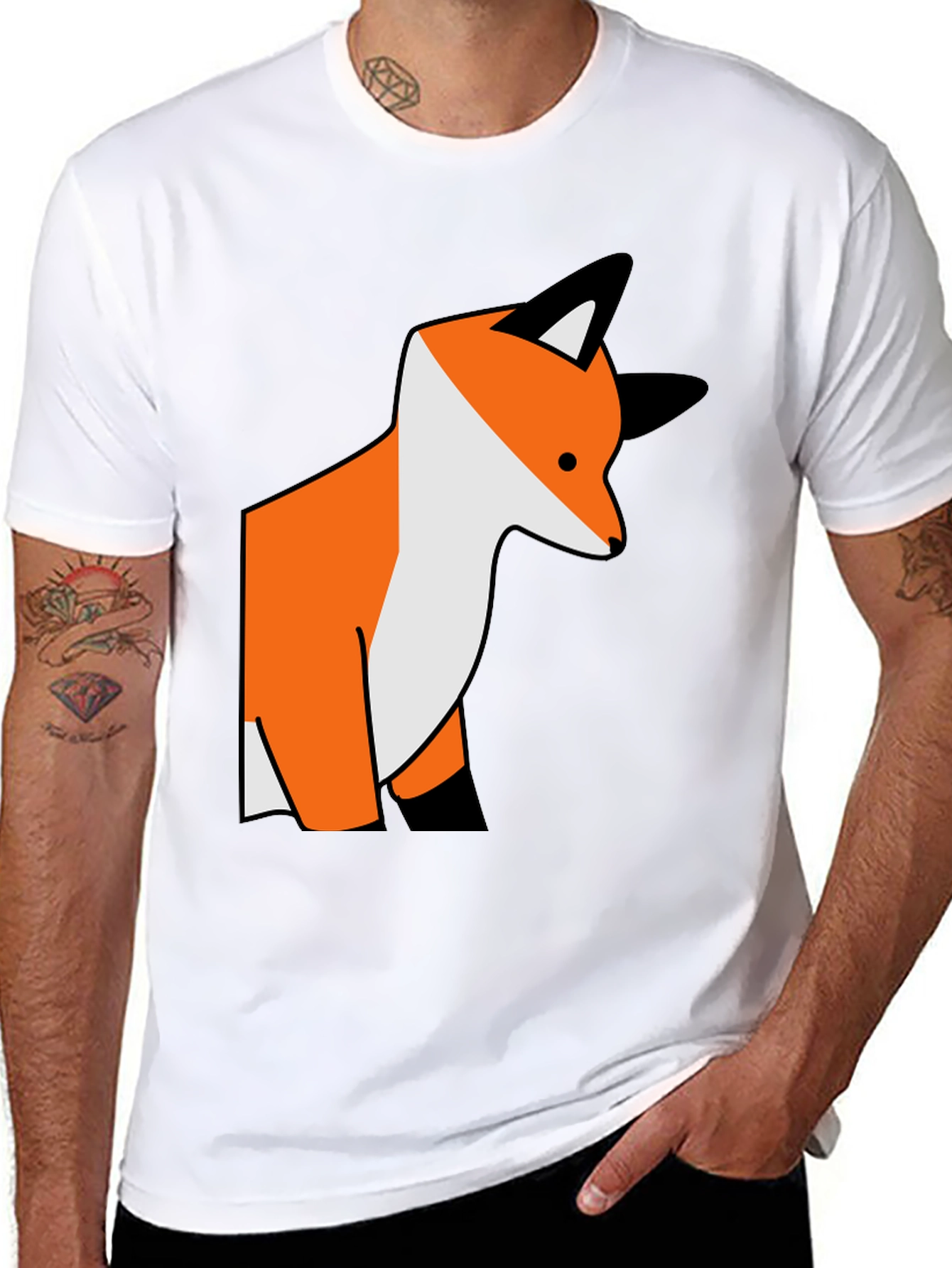 Fox Graphic Tee - Casual Black T-Shirt