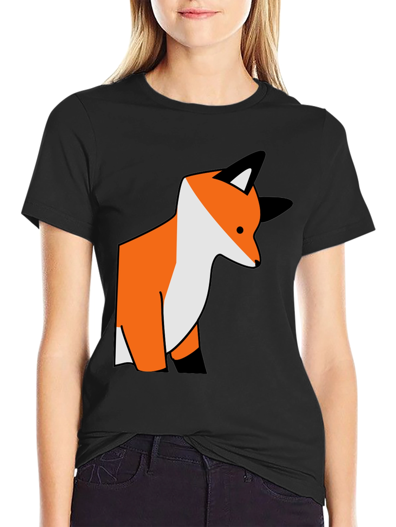Fox Graphic Tee - Casual Black T-Shirt
