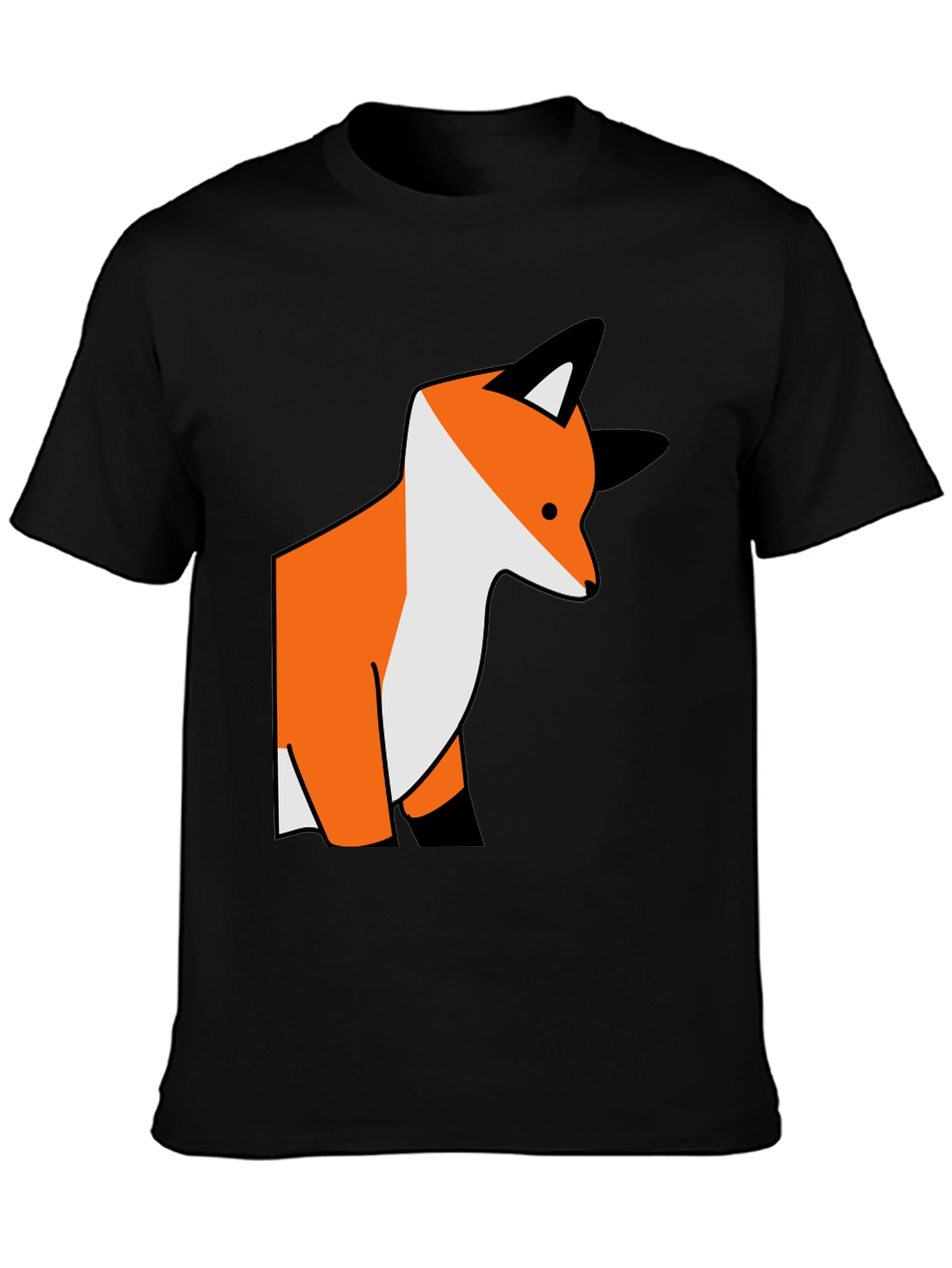 Fox Graphic Tee - Casual Black T-Shirt