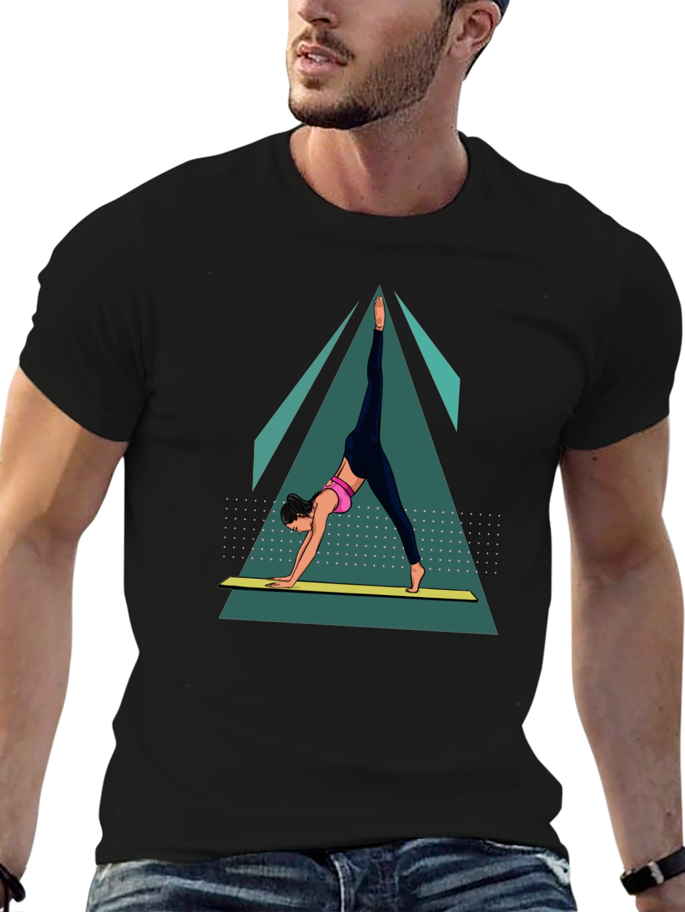 Yoga Pose Graphic Tee - Black