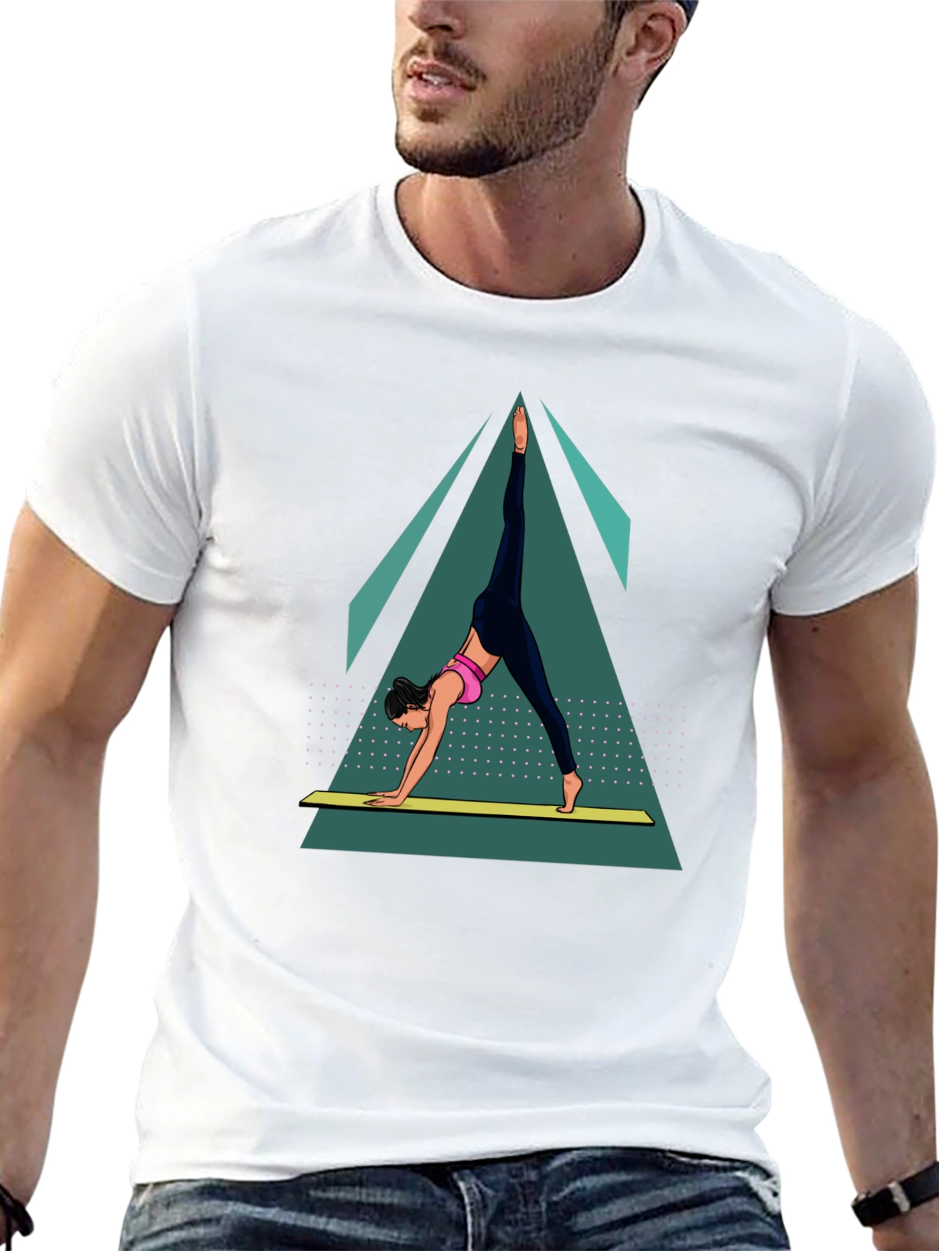 Yoga Pose Graphic Tee - Black