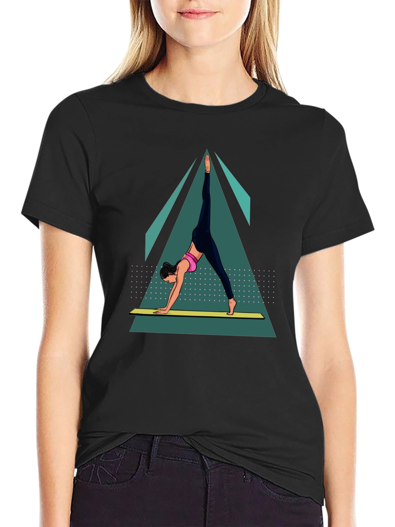 Yoga Pose Graphic Tee - Black