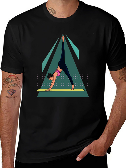 Yoga Pose Graphic Tee - Black