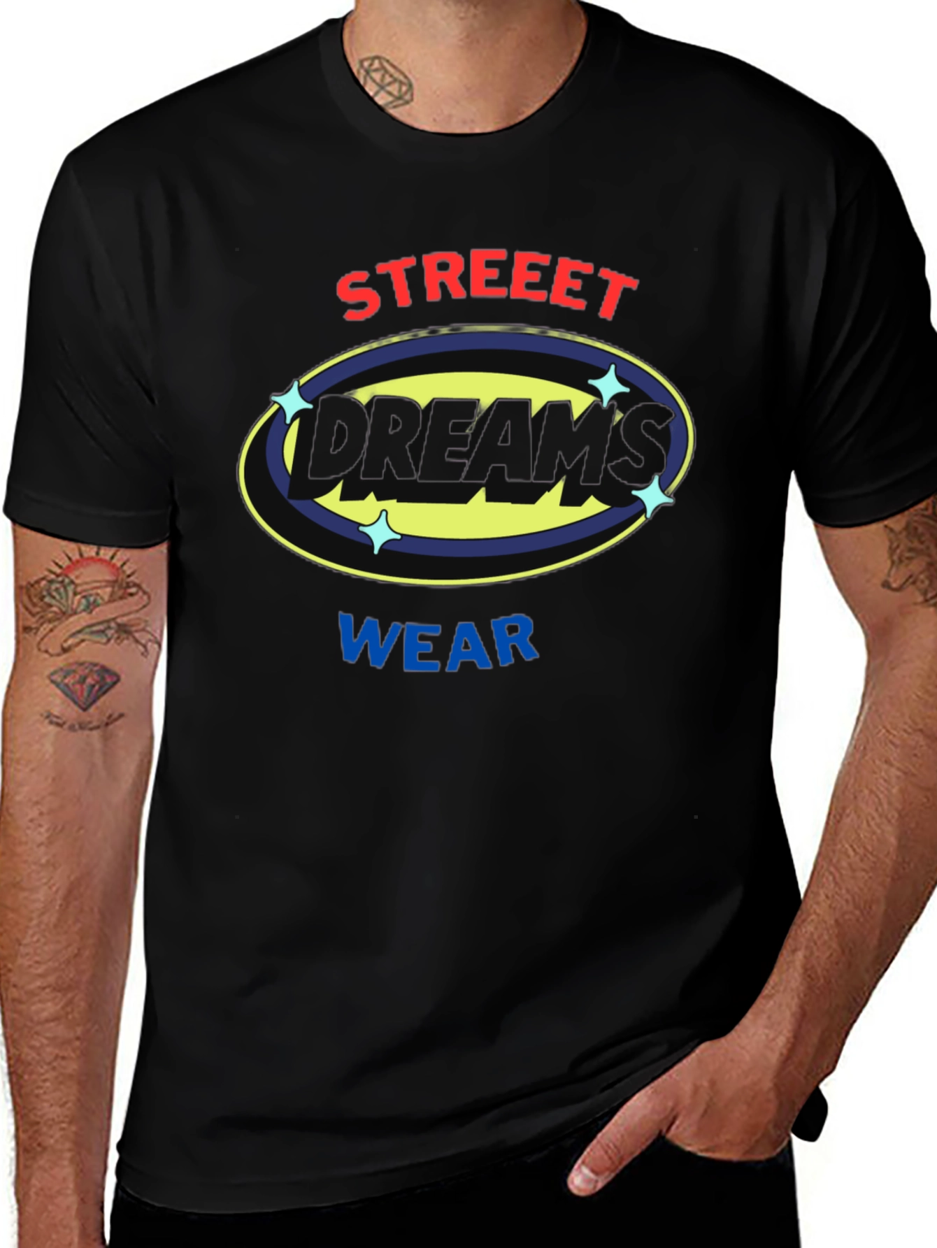 Street Dreams Wear Black Graphic Tee
