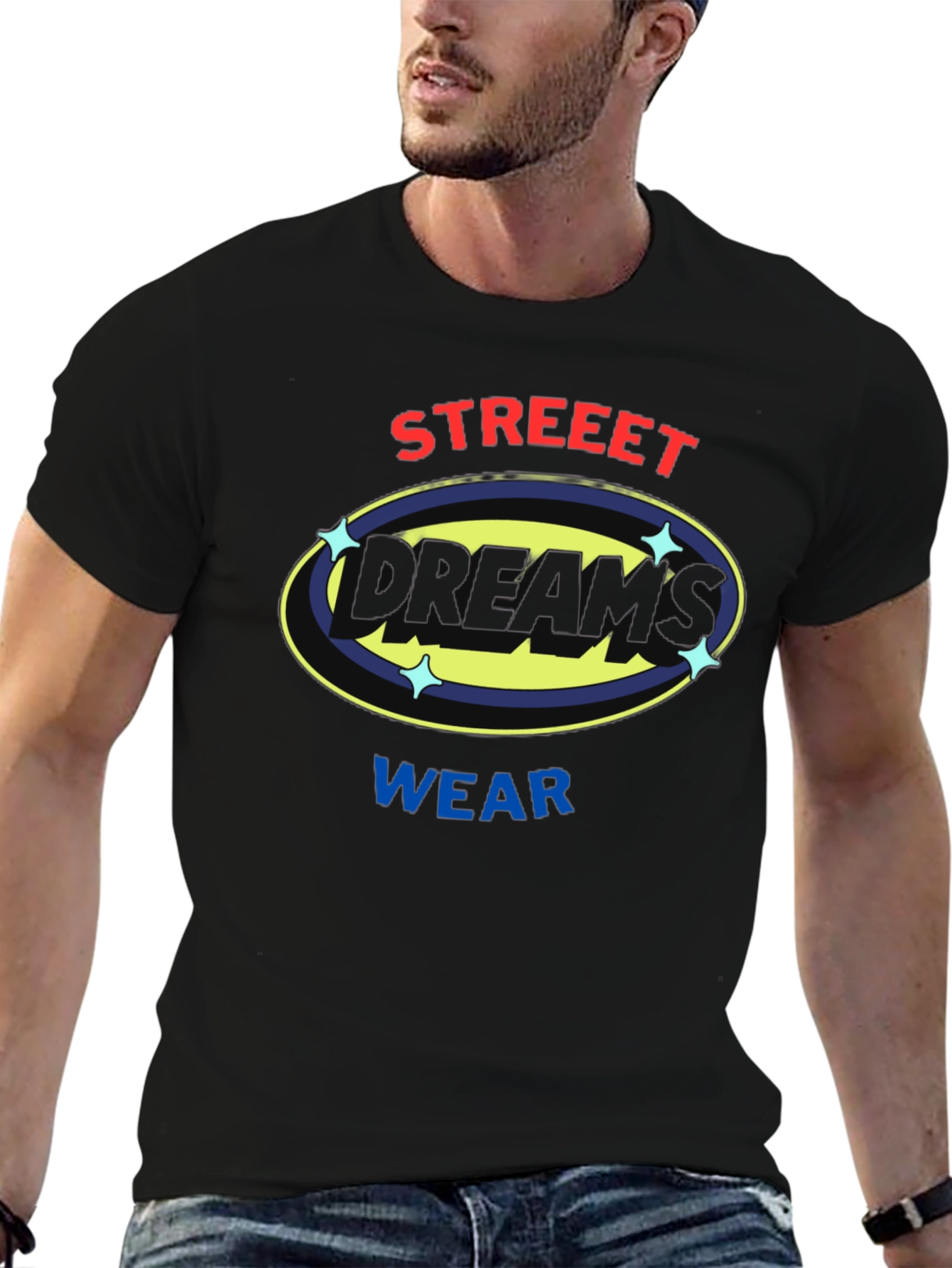 Street Dreams Wear Black Graphic Tee