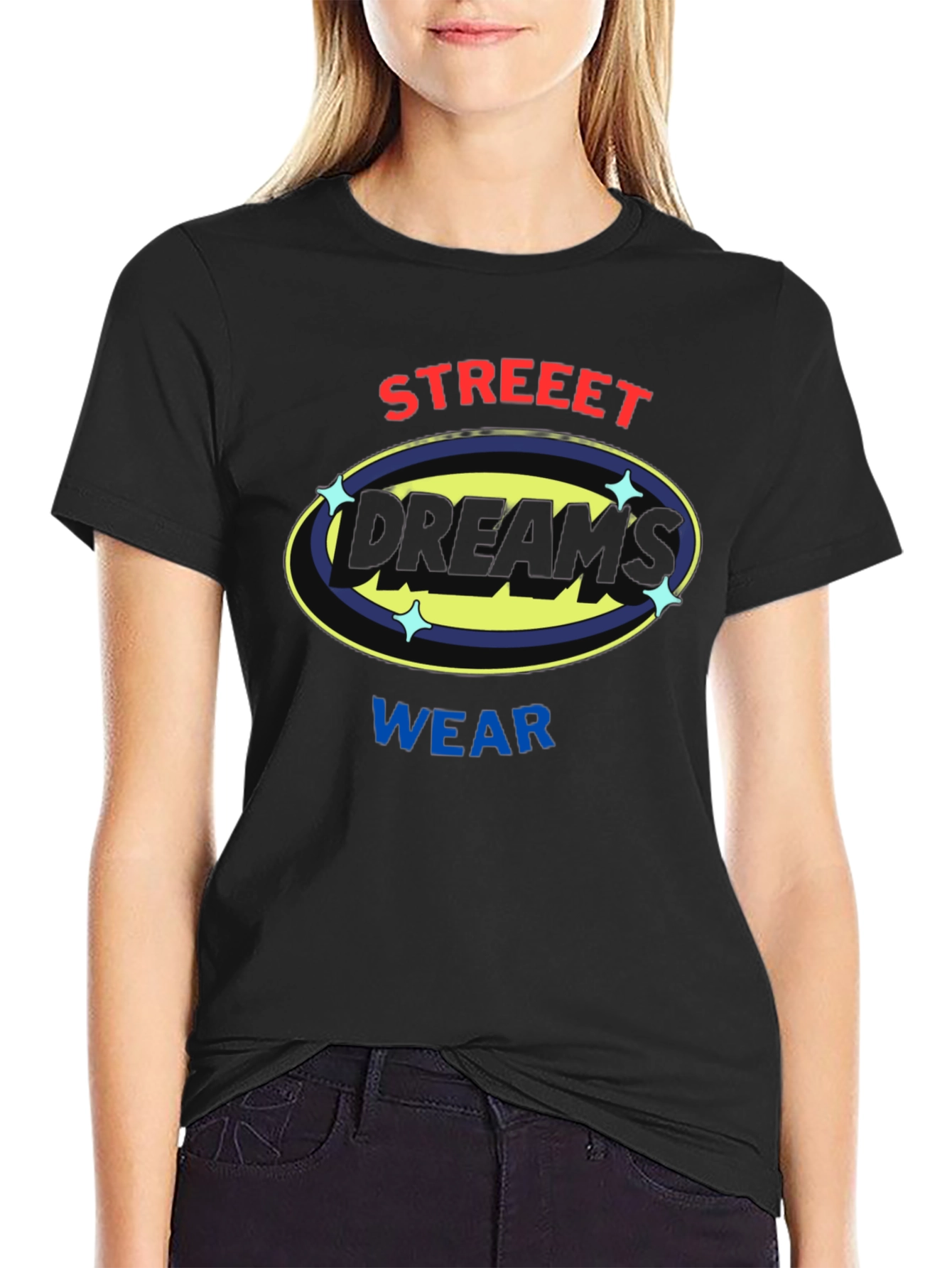 Street Dreams Wear Black Graphic Tee