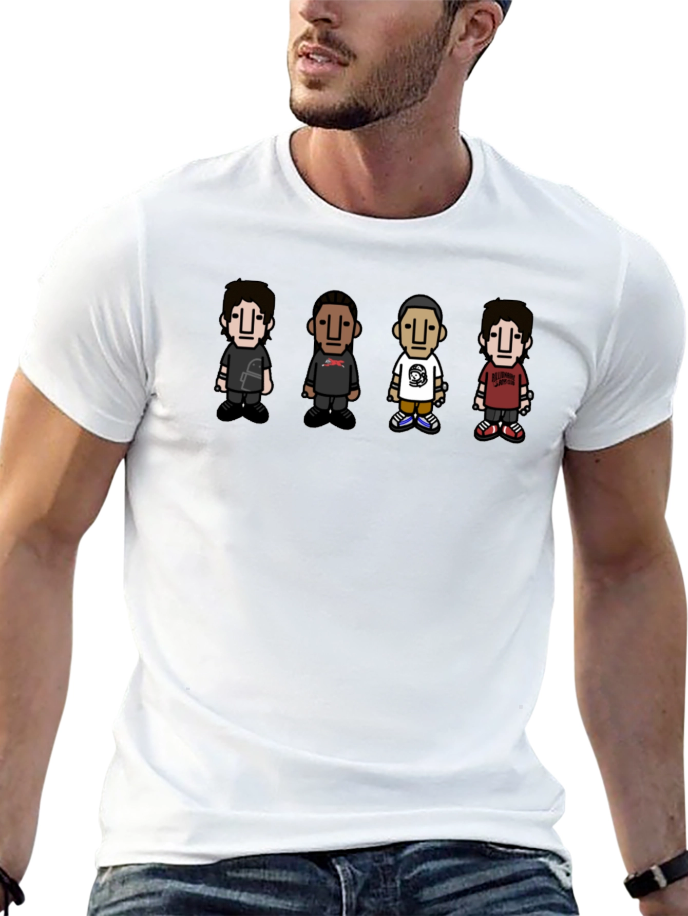 Cartoon Character Print Crew Neck T-Shirt