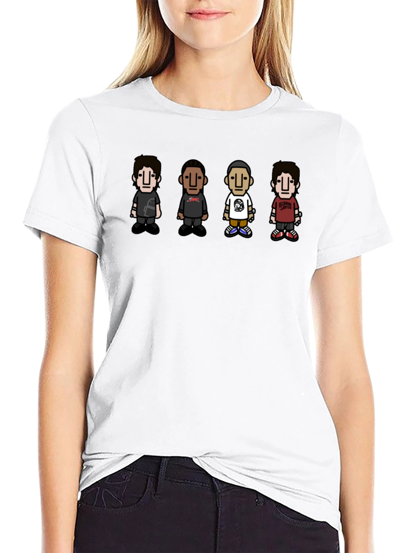 Cartoon Character Print Crew Neck T-Shirt