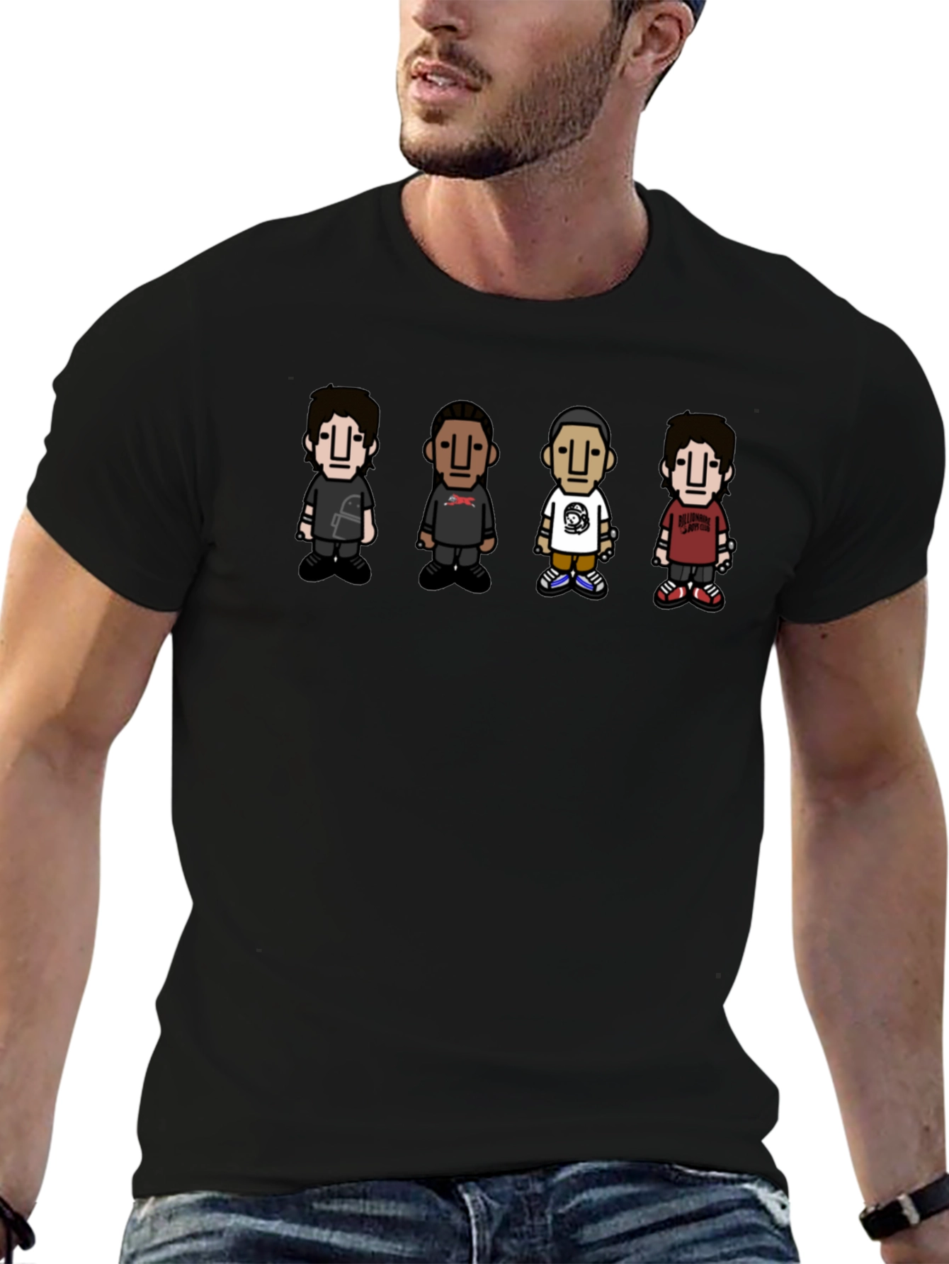 Cartoon Character Print Crew Neck T-Shirt
