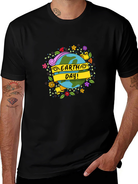 Earth Day T-Shirt - Floral Globe Design