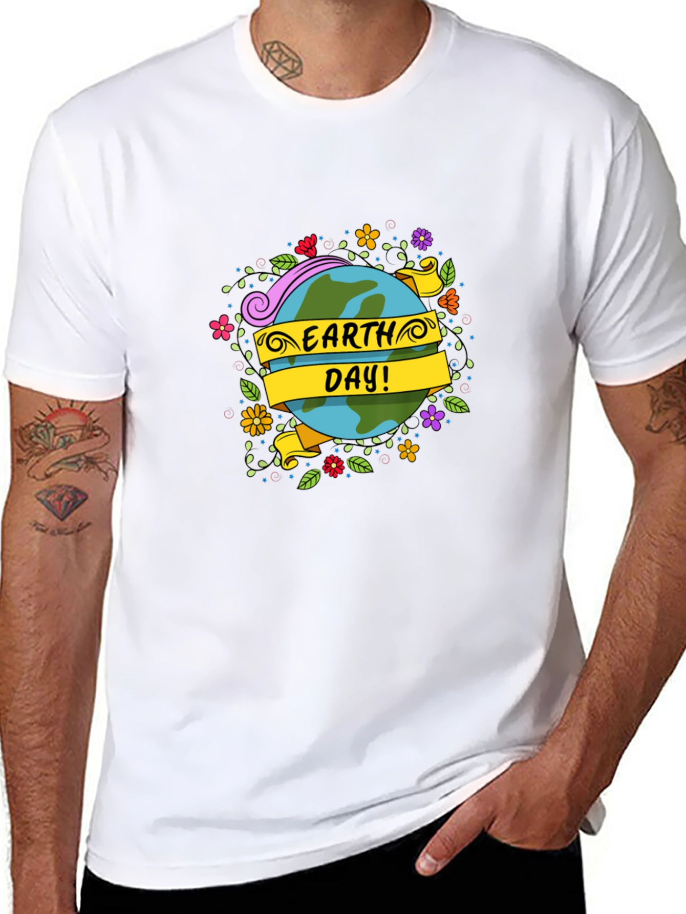 Earth Day T-Shirt - Floral Globe Design