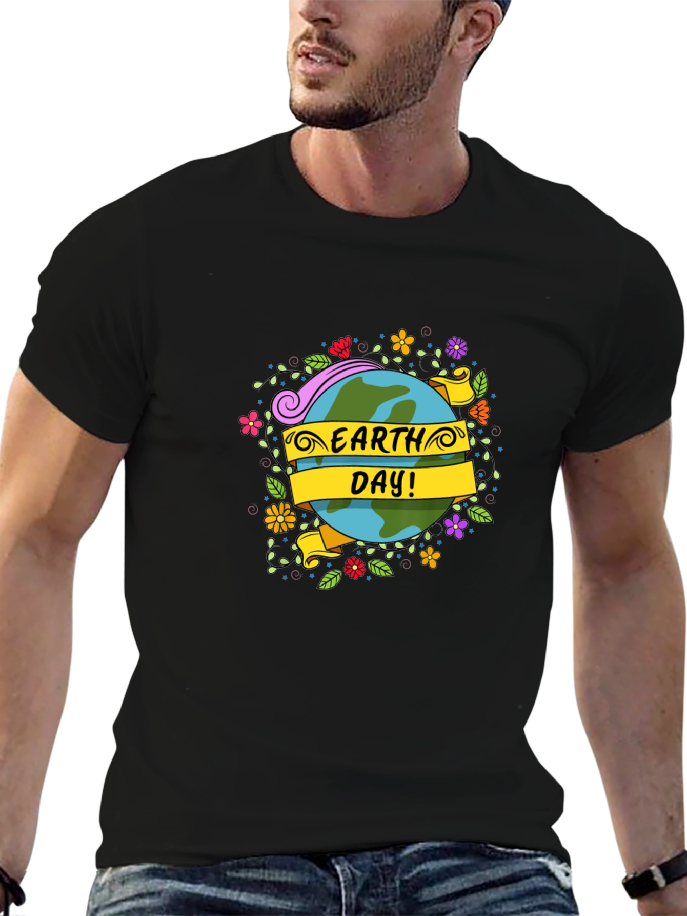 Earth Day T-Shirt - Floral Globe Design