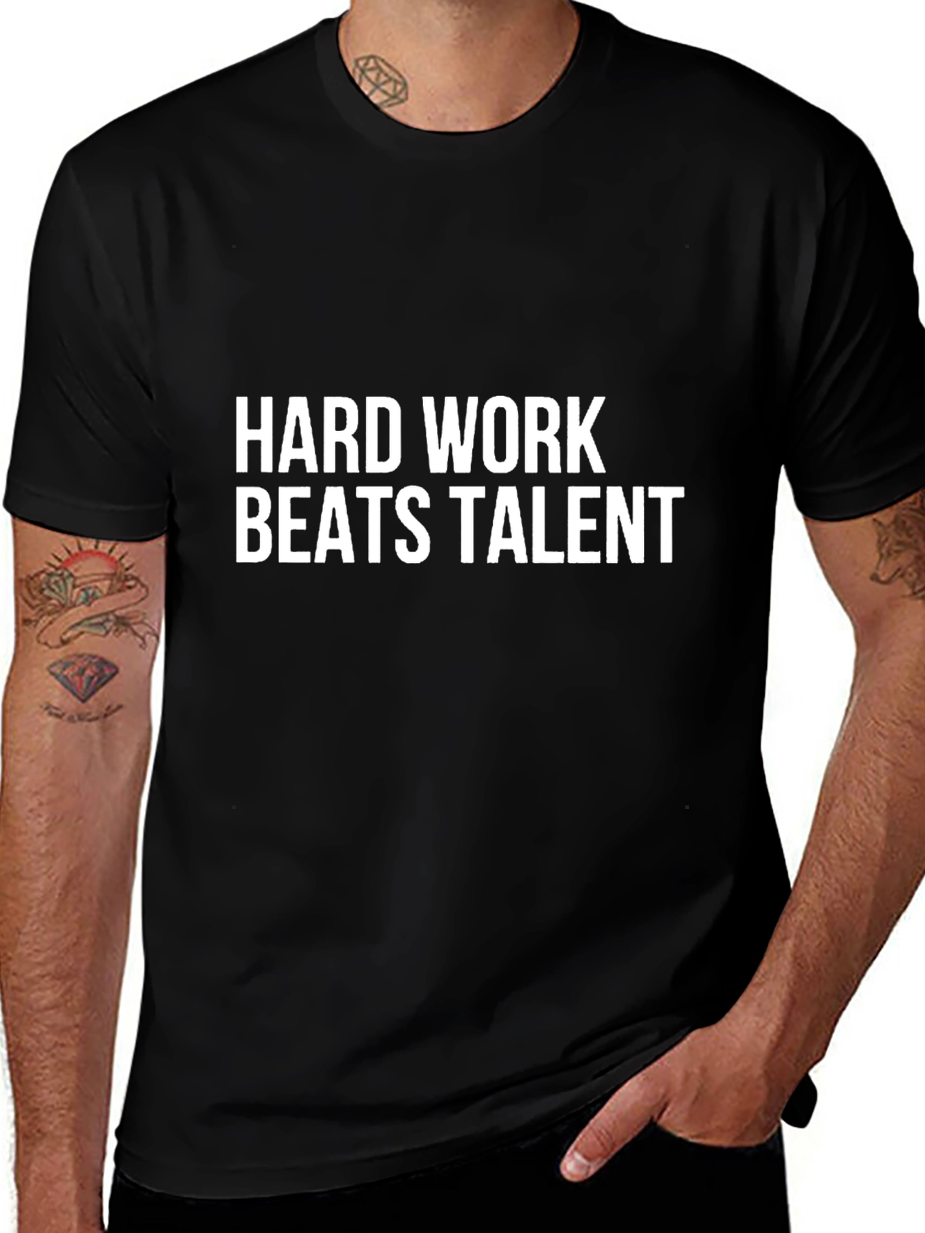 Hard Work Beats Talent Black T-Shirt