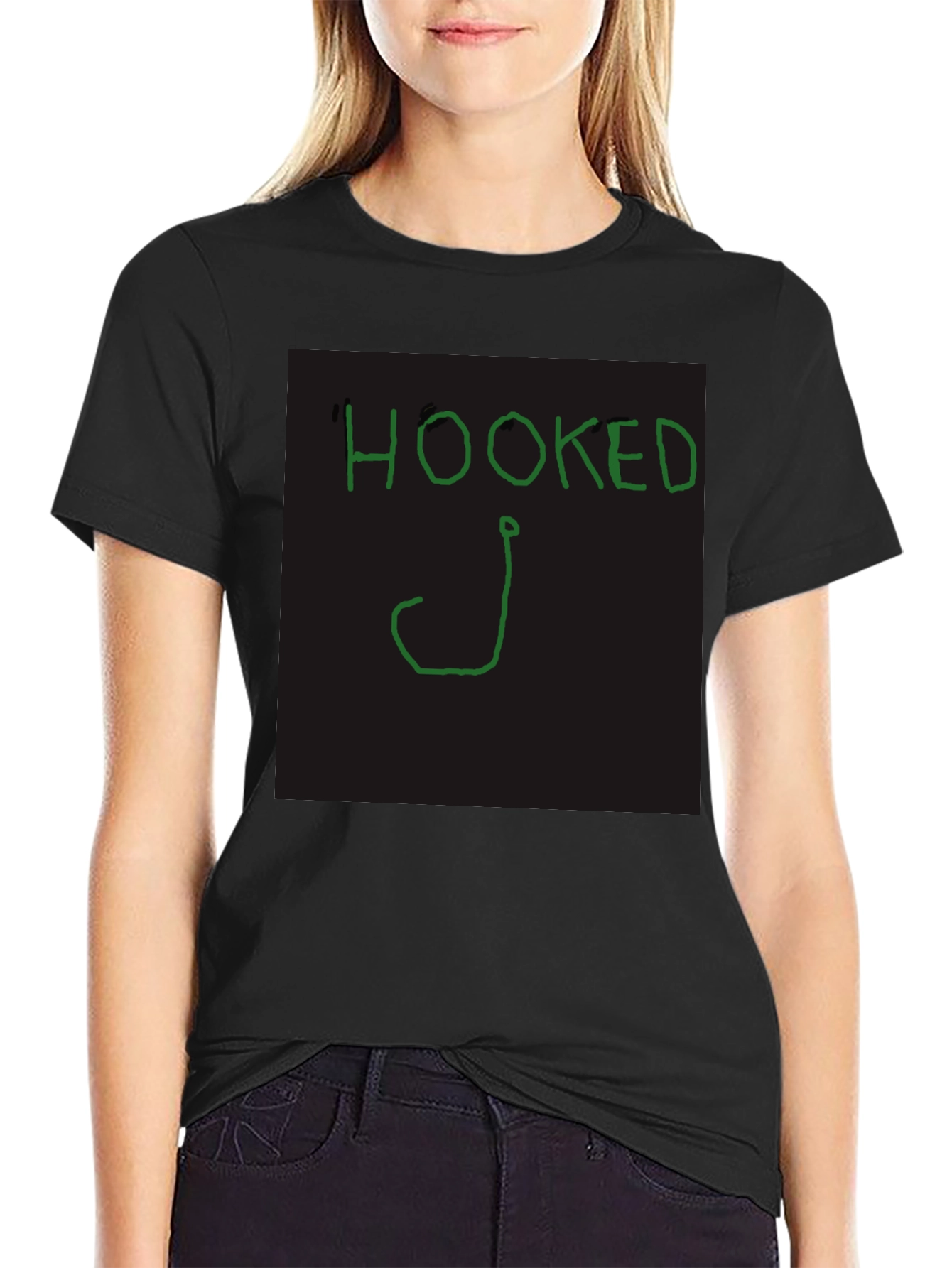 Hooked Fishing T-Shirt - Classic Black