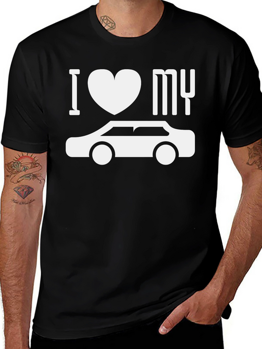I Love My Car T-Shirt - Black Cotton Graphic Tee